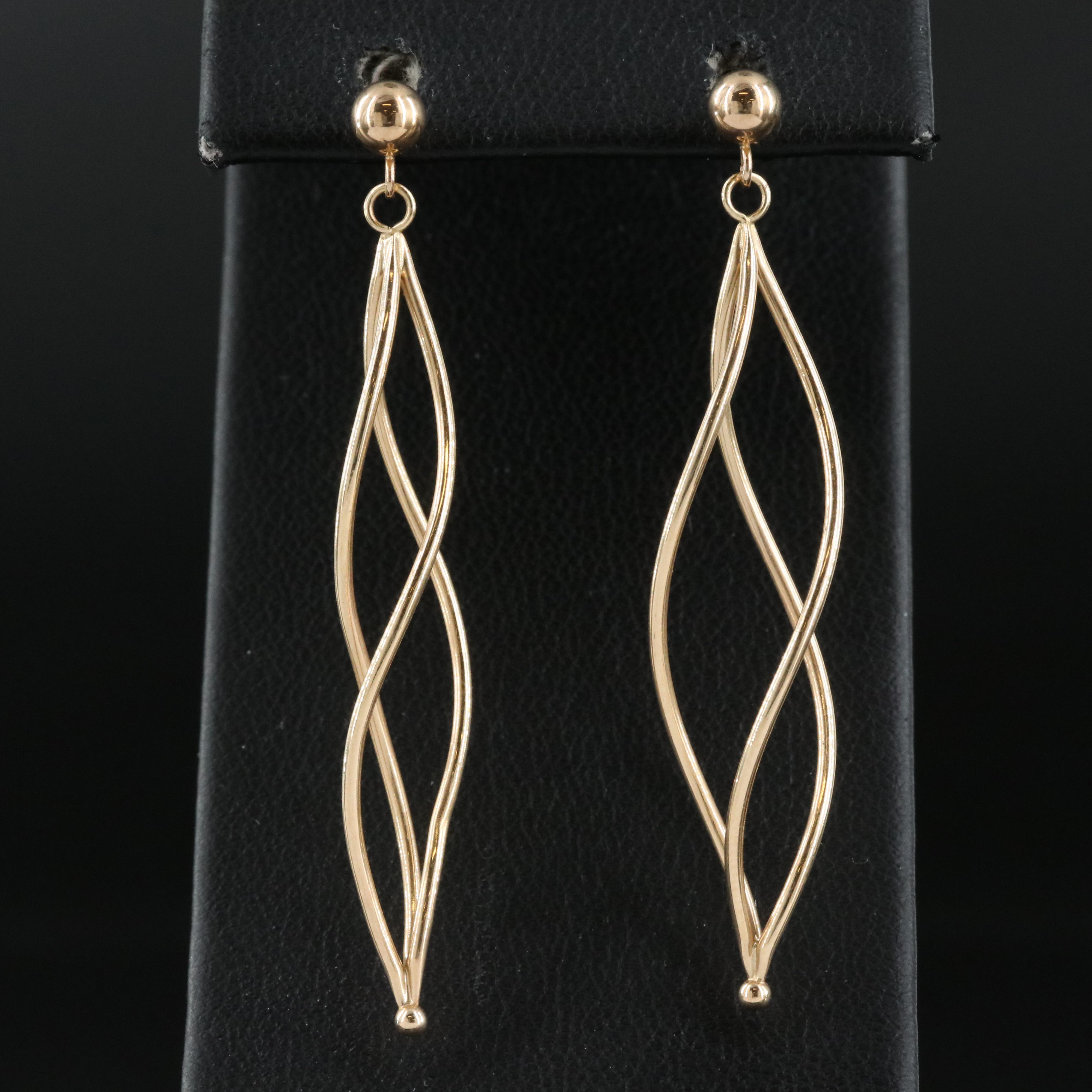 14K Spiral Earrings
