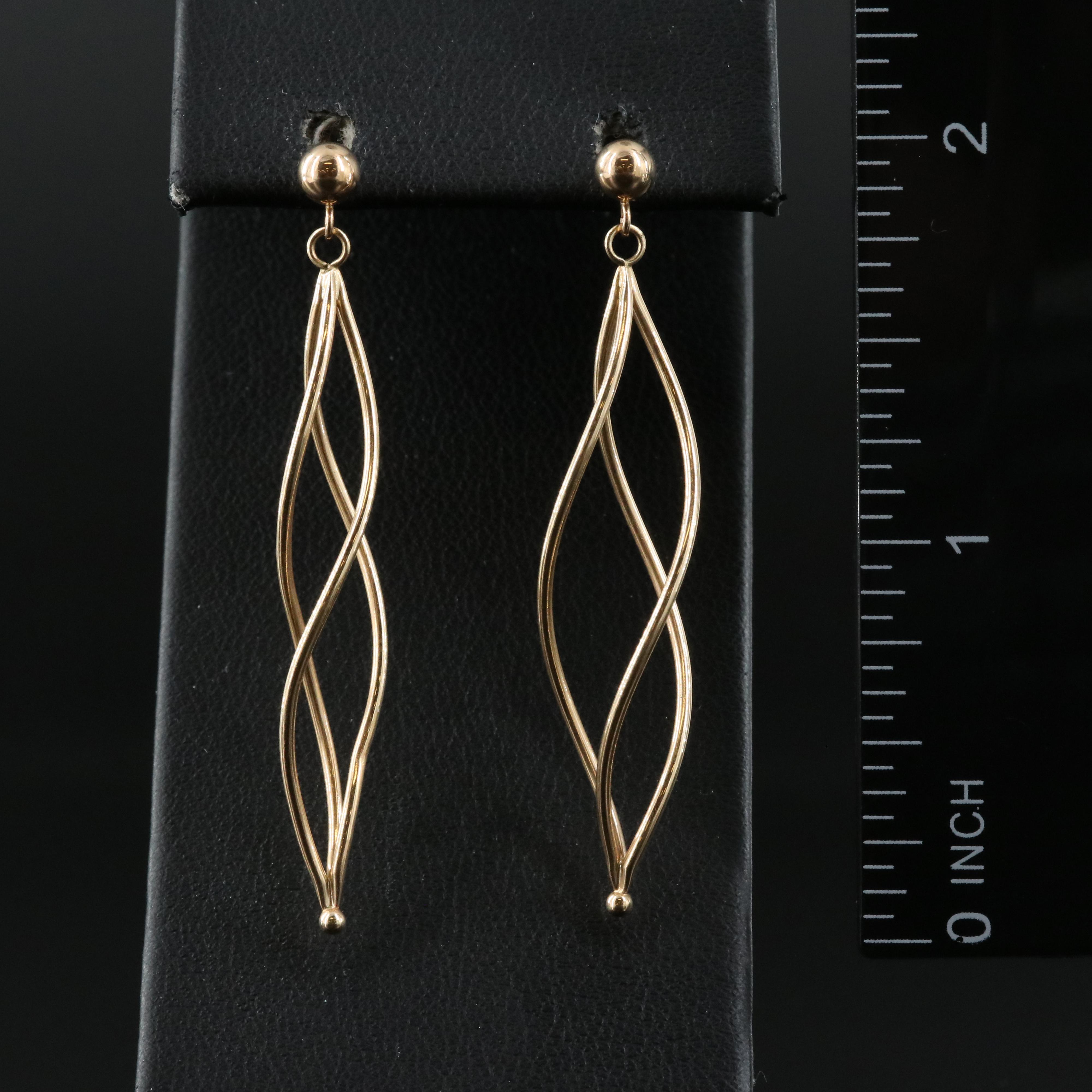 14K Spiral Earrings