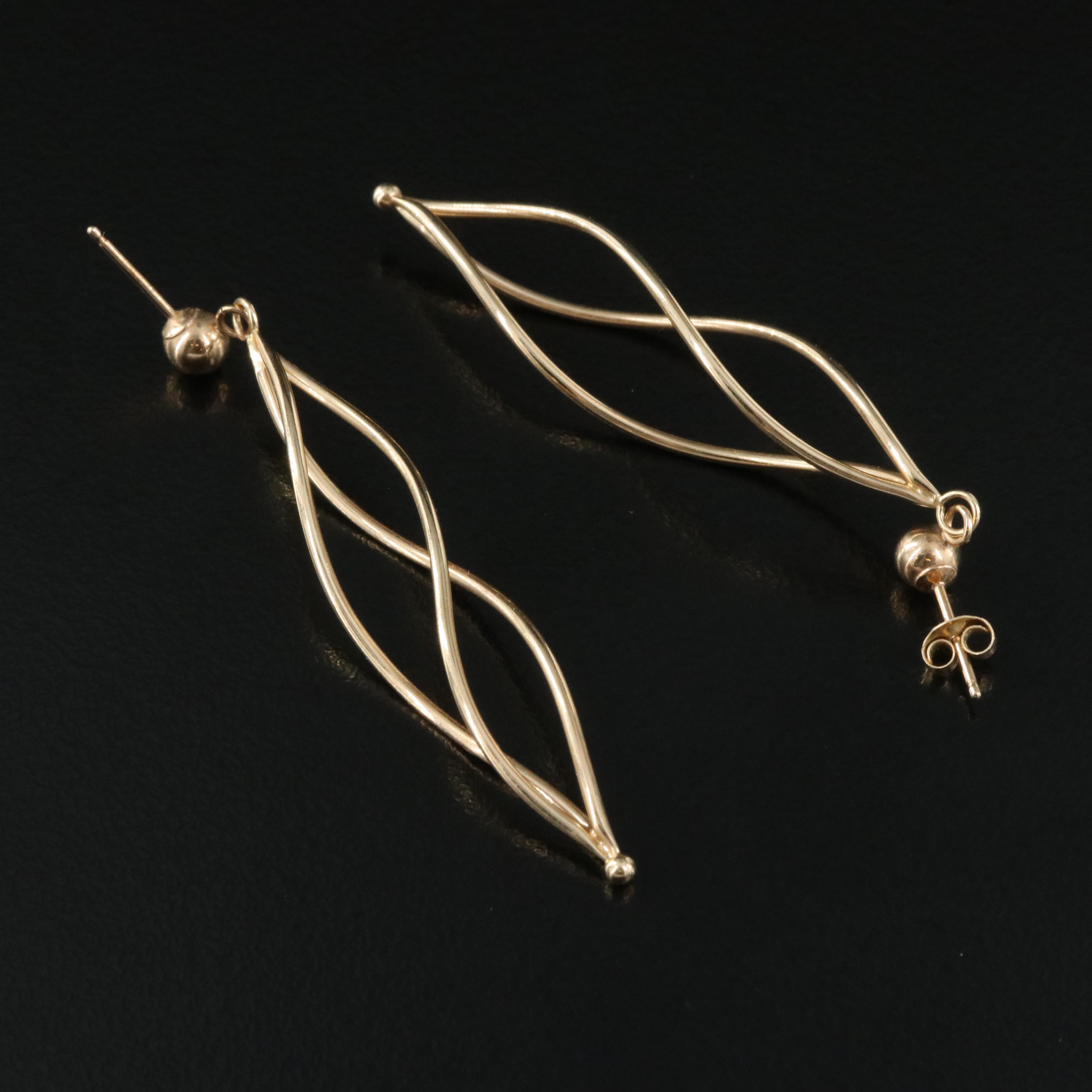 14K Spiral Earrings