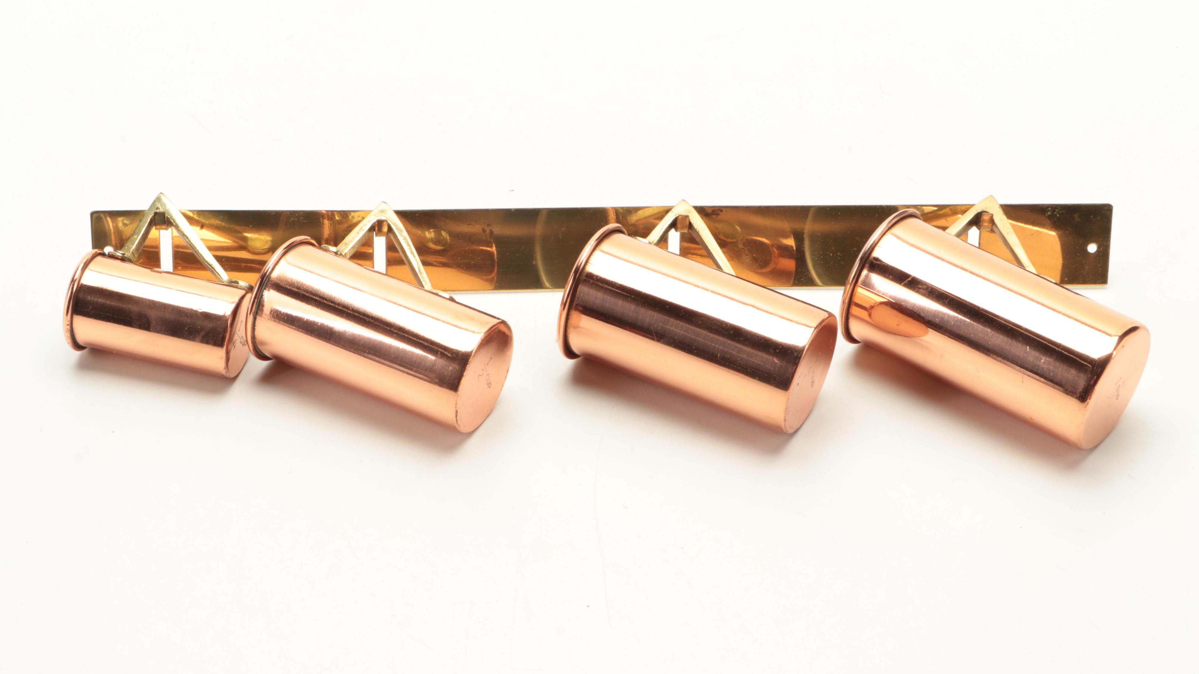 Tagus Copper-Clad Cookware With Measuring Cups and Stainless Steel Spoons