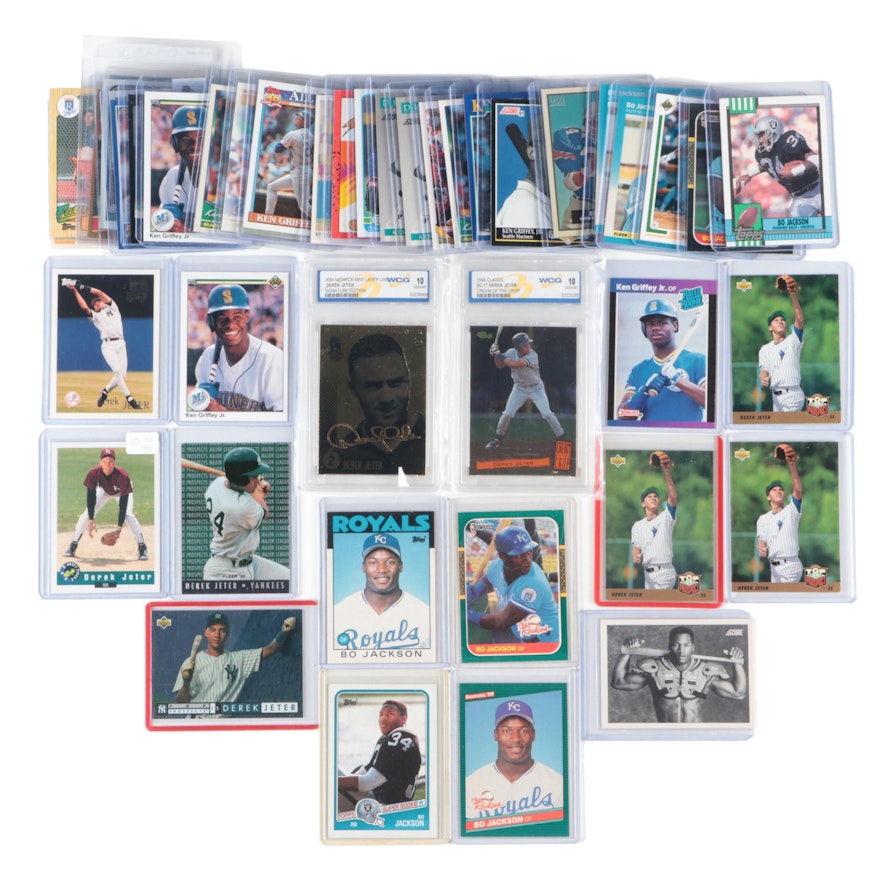 Topps, More Sports Cards with Jeter, Griffey Jr., Jackson Rookies, 1980s–2000s