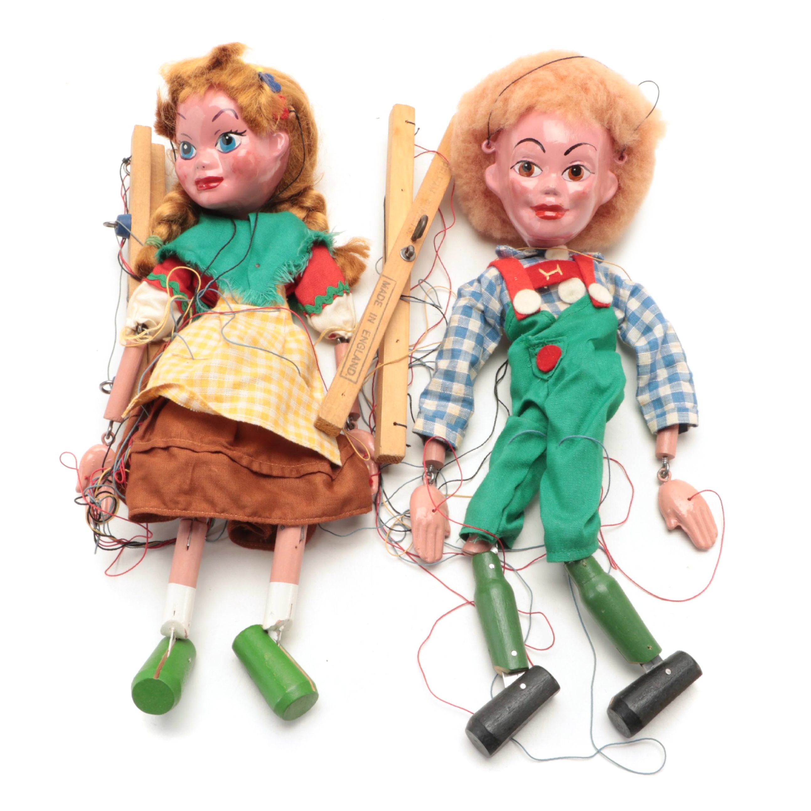 Pelham Puppets Hansel and Gretel Composition Marionettes in Original Boxes