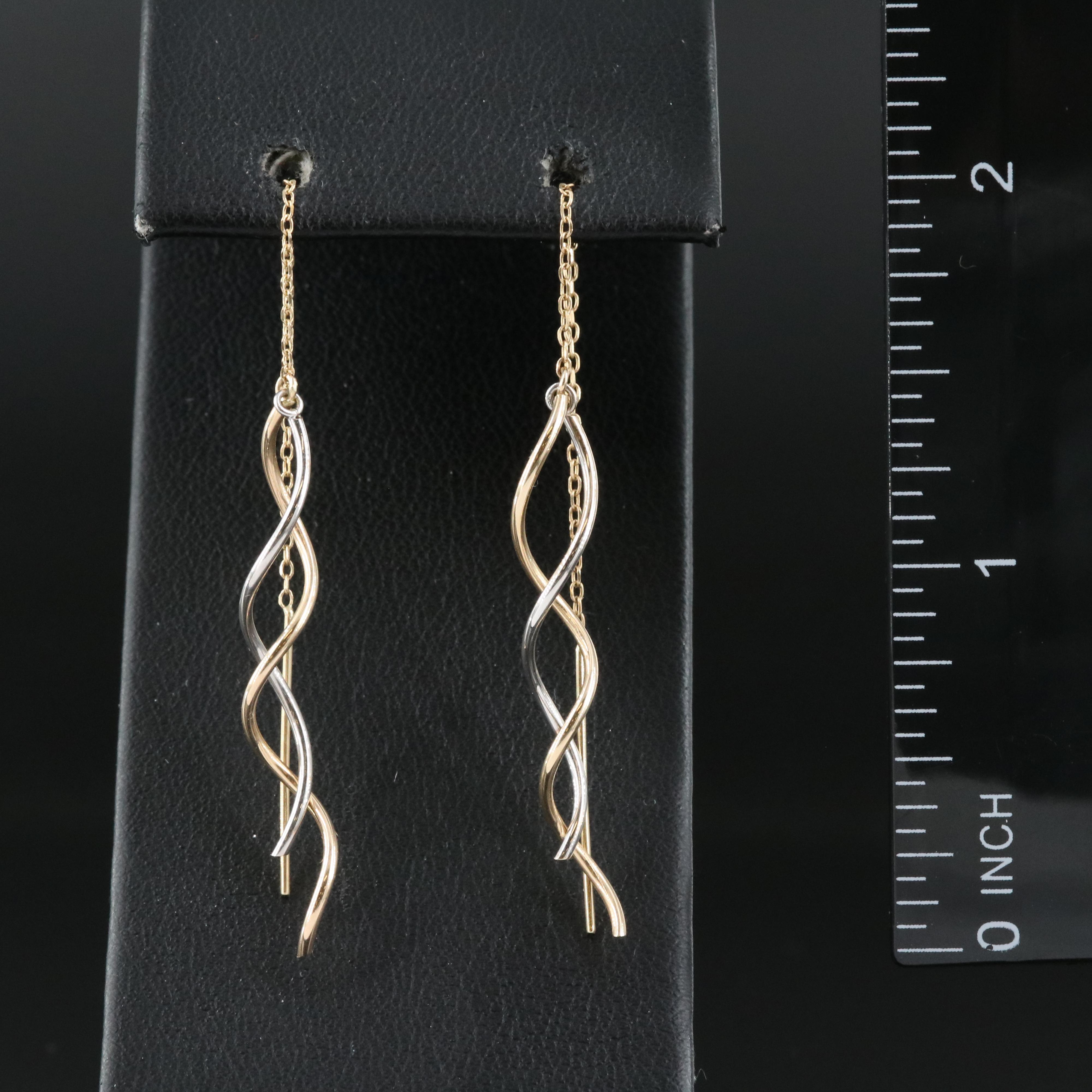 14K Two-Tone Spiral Threaders