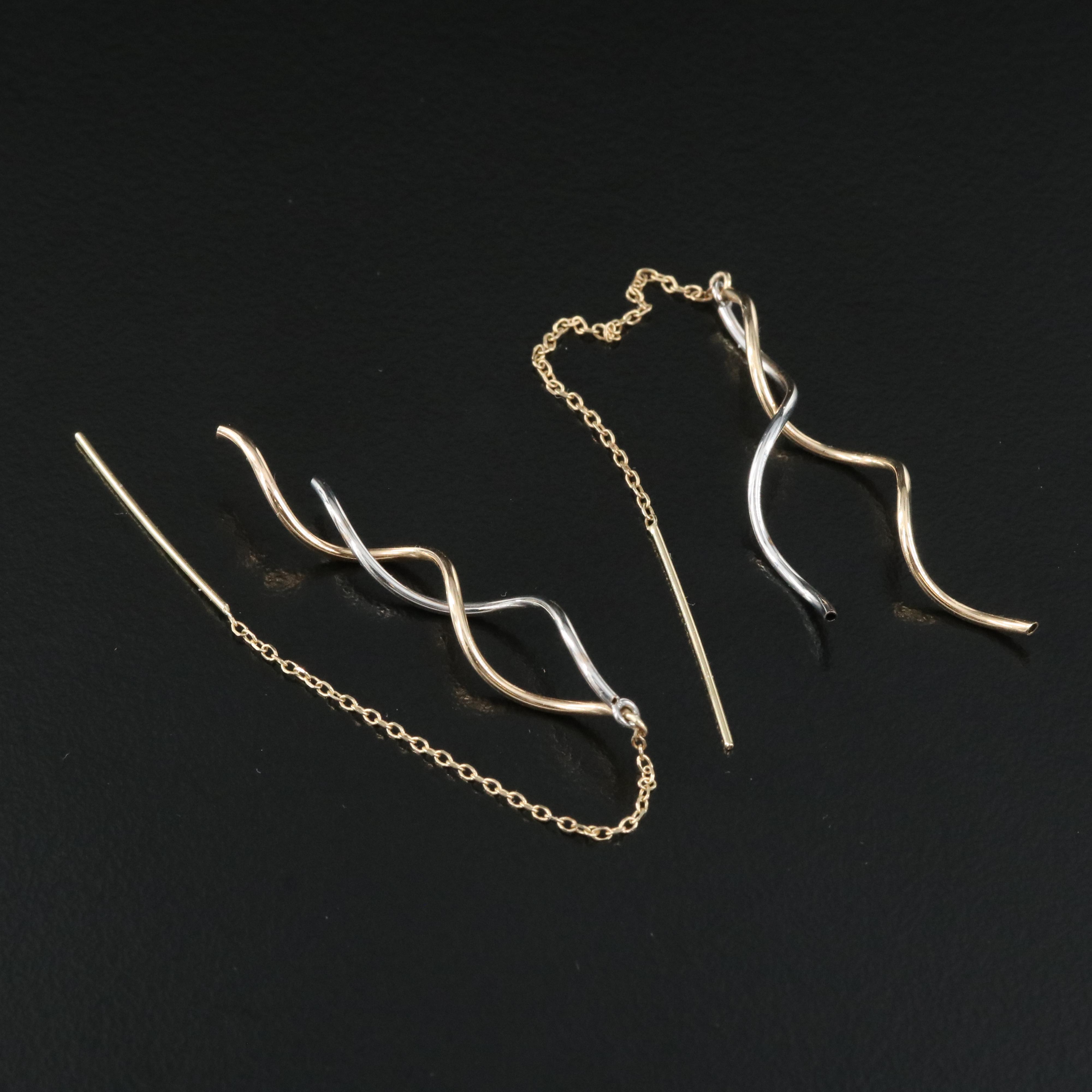 14K Two-Tone Spiral Threaders