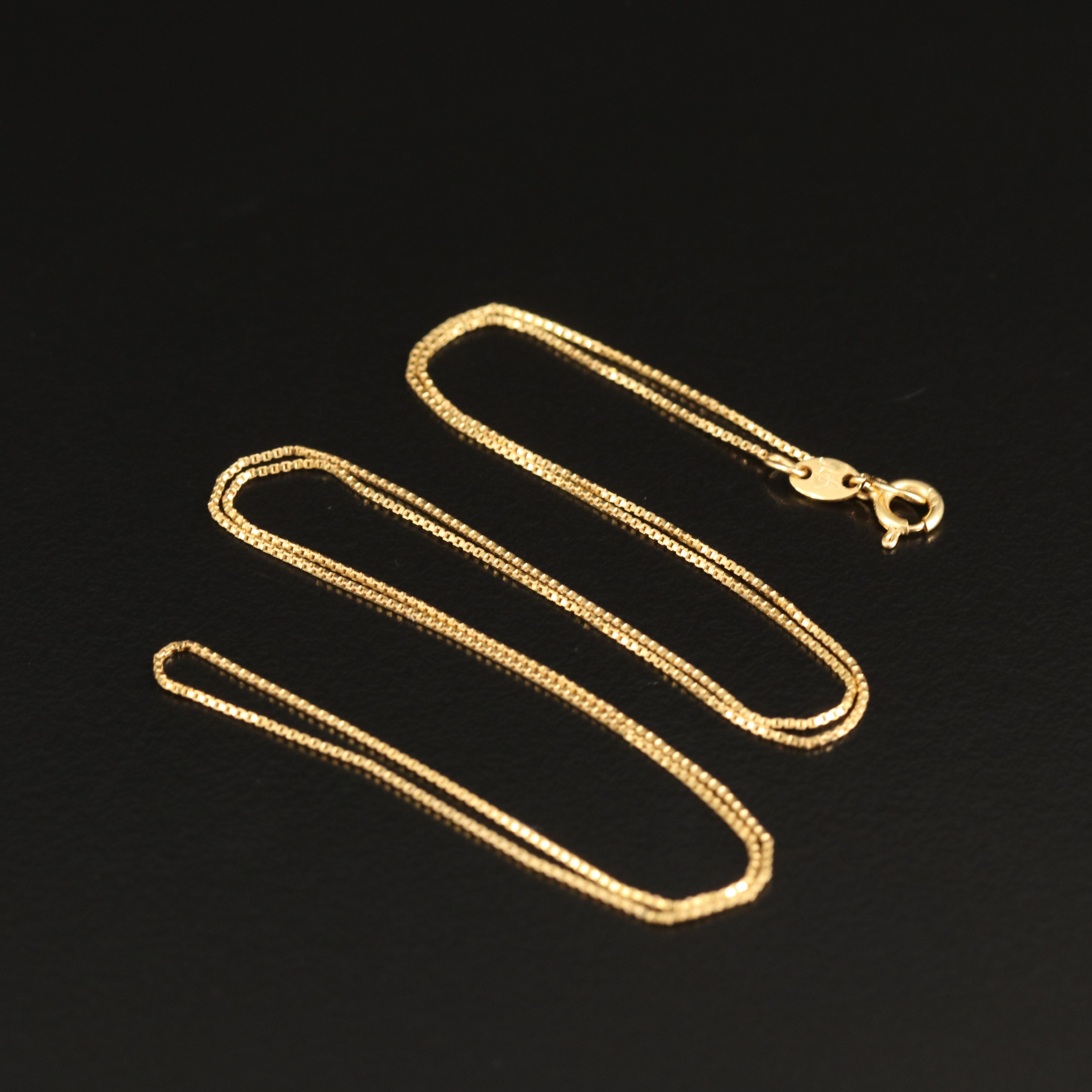 14K Box Chain Necklace