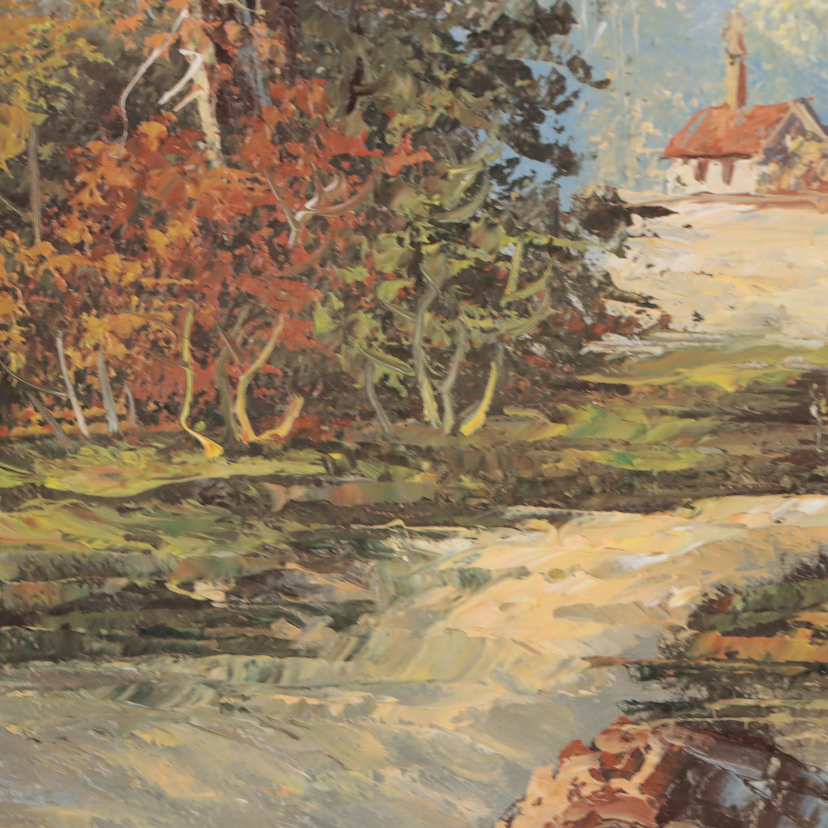 Impasto Oil Painting of Forest Landscape