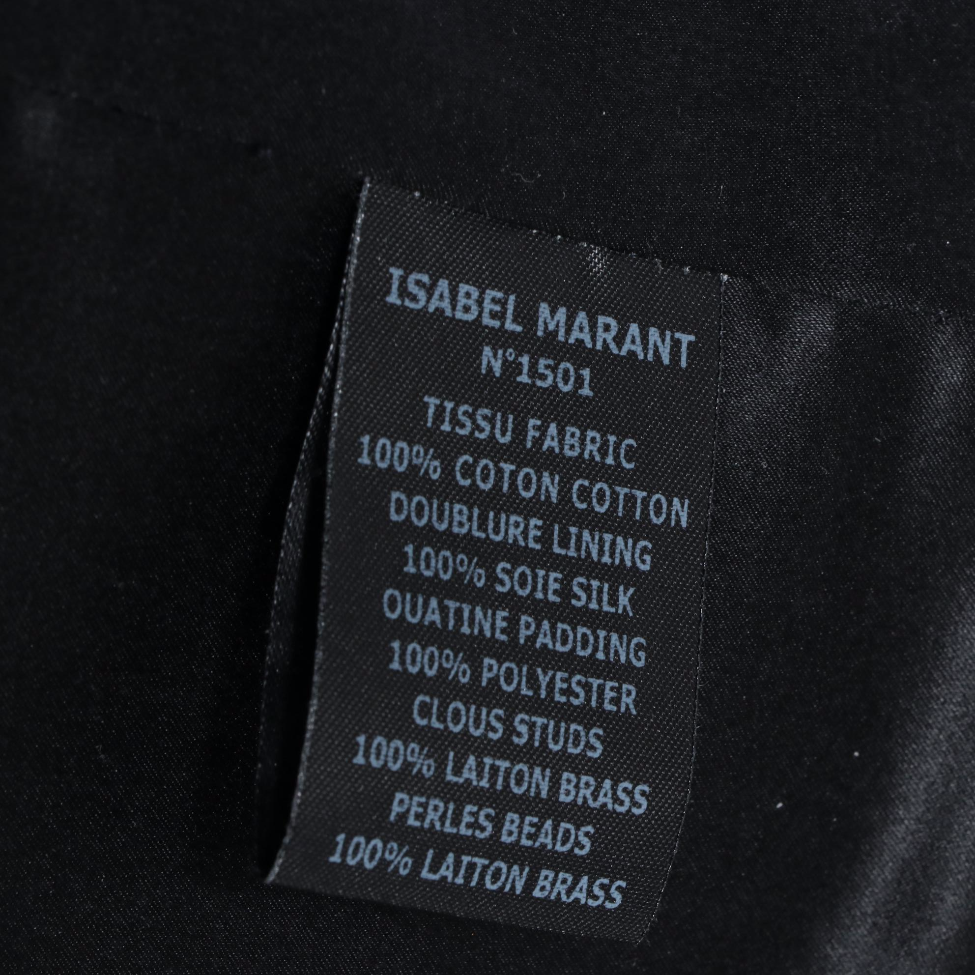 Isabel Marant Stud Embellished Quilted Denim Jacket