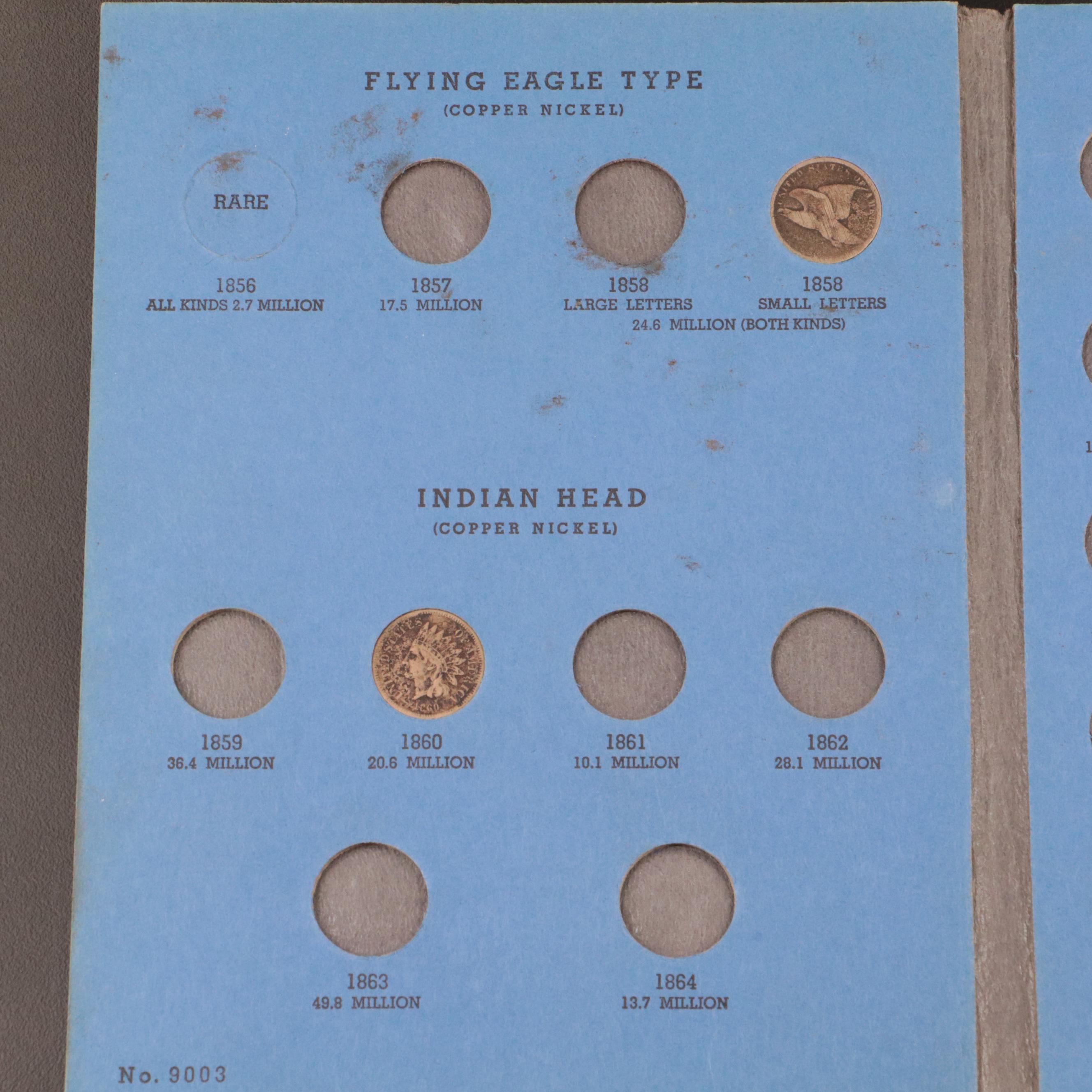 7 Whitman Binders of Washington Quarters, Buffalo Nickels, and Indian Head Cents