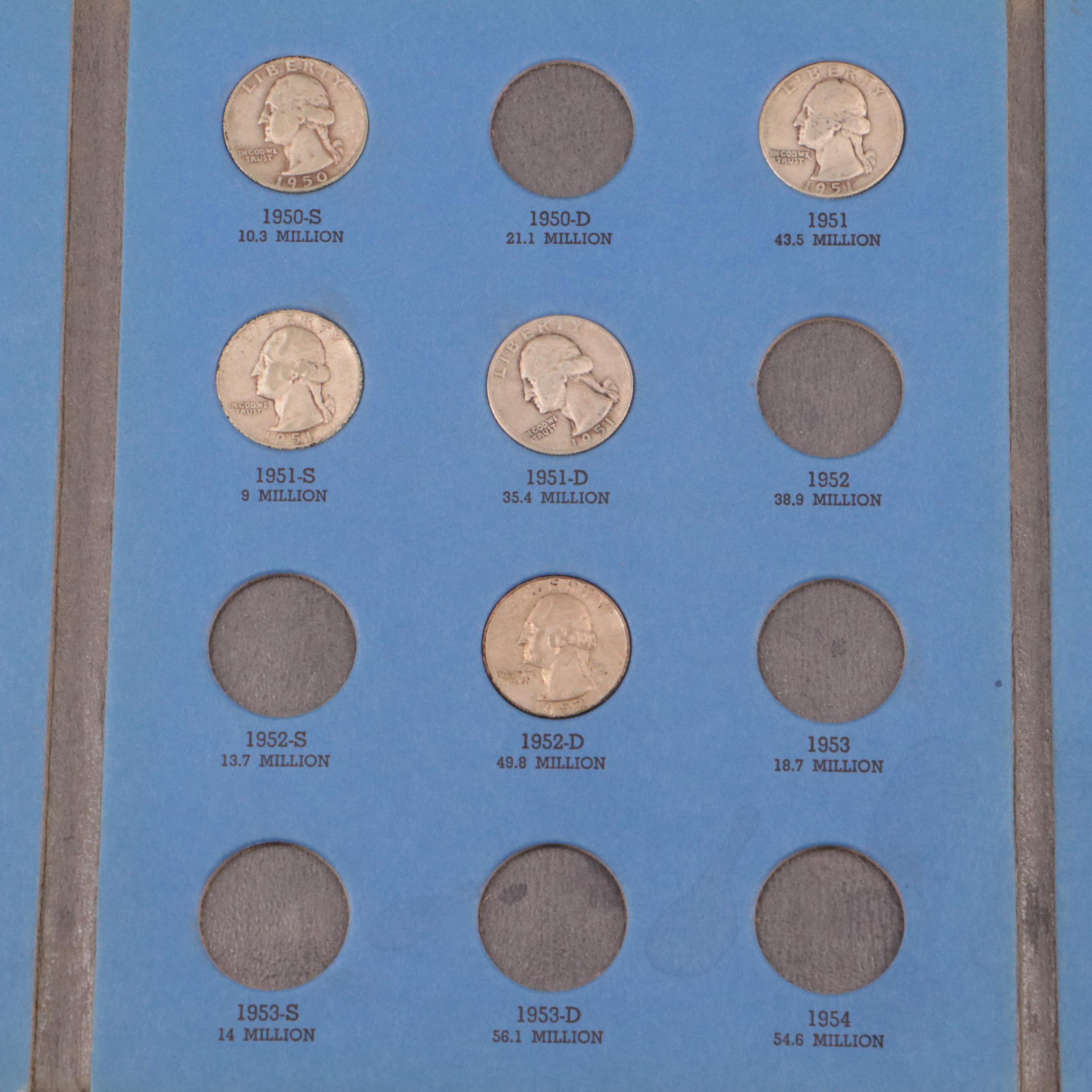 7 Whitman Binders of Washington Quarters, Buffalo Nickels, and Indian Head Cents