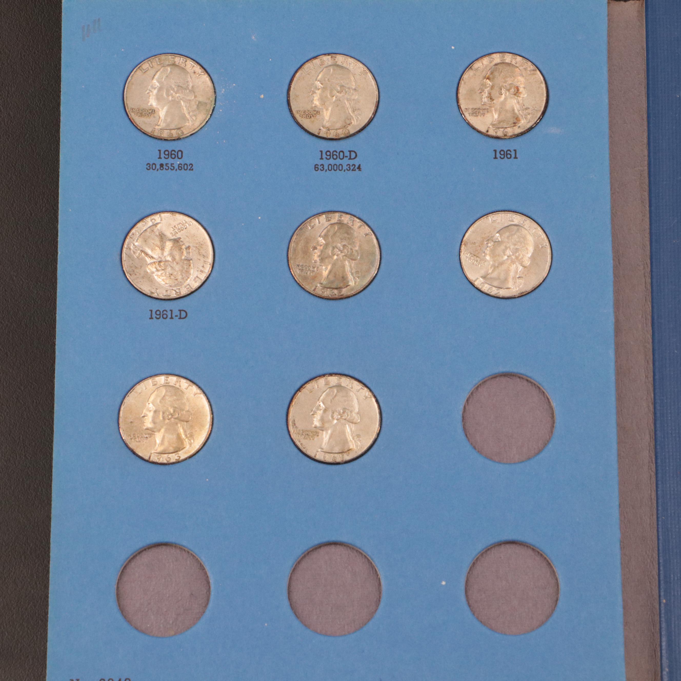 7 Whitman Binders of Washington Quarters, Buffalo Nickels, and Indian Head Cents