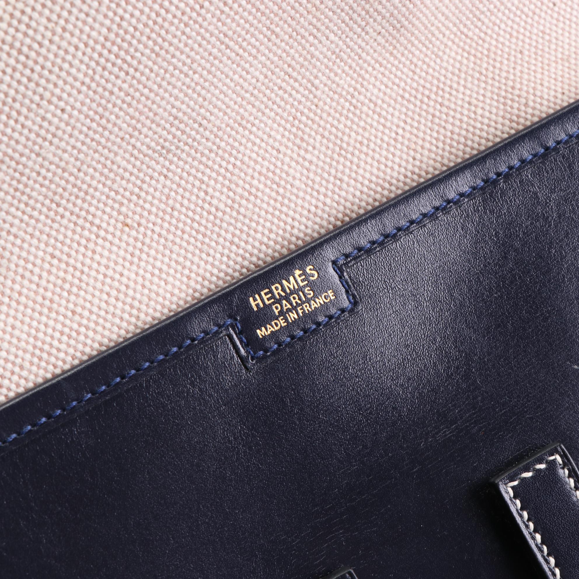 Hermès Jige Elan 29 Clutch Purse in Box Calf Leather