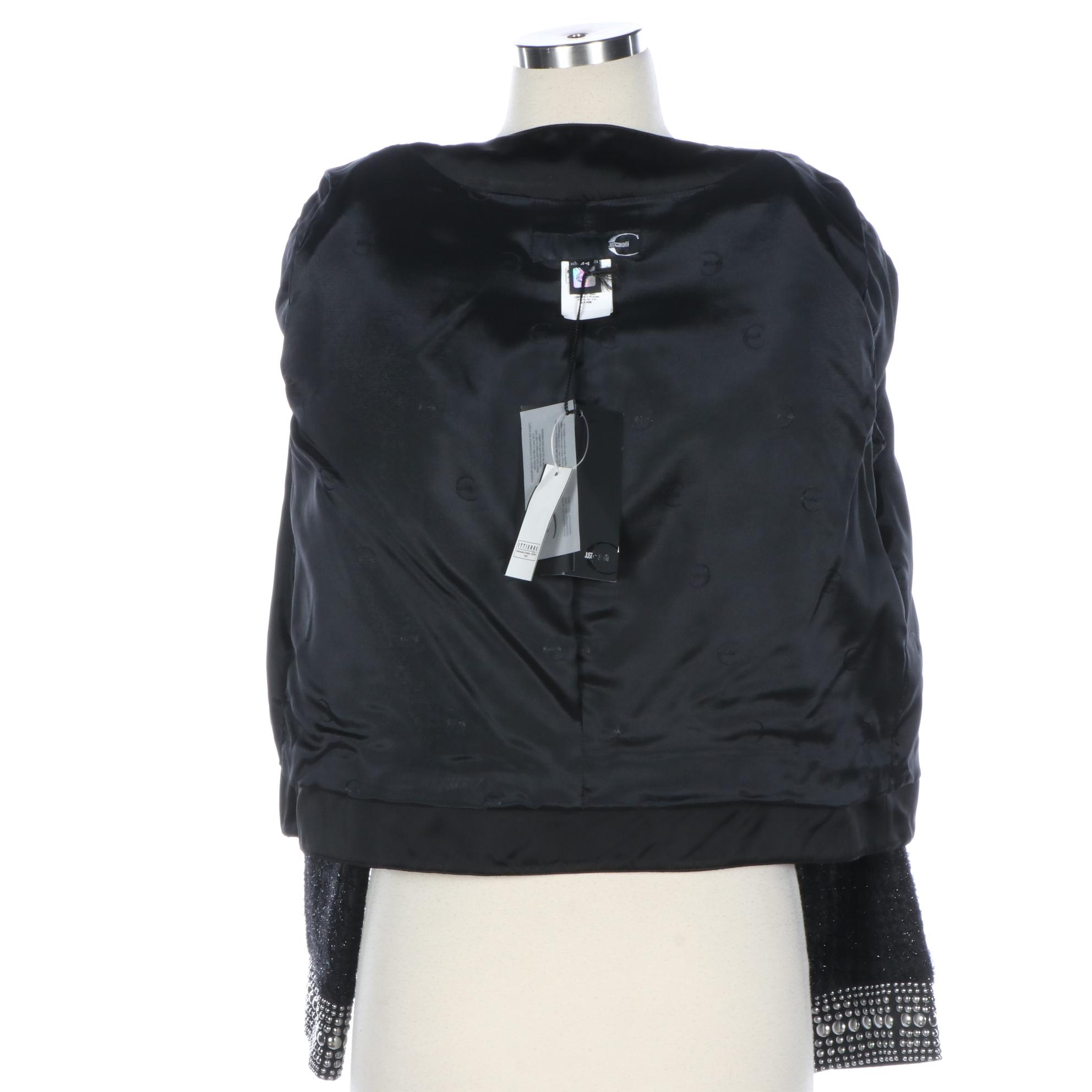 Just Cavalli Tweed Jacket with Studded Cuffs, New with Tag