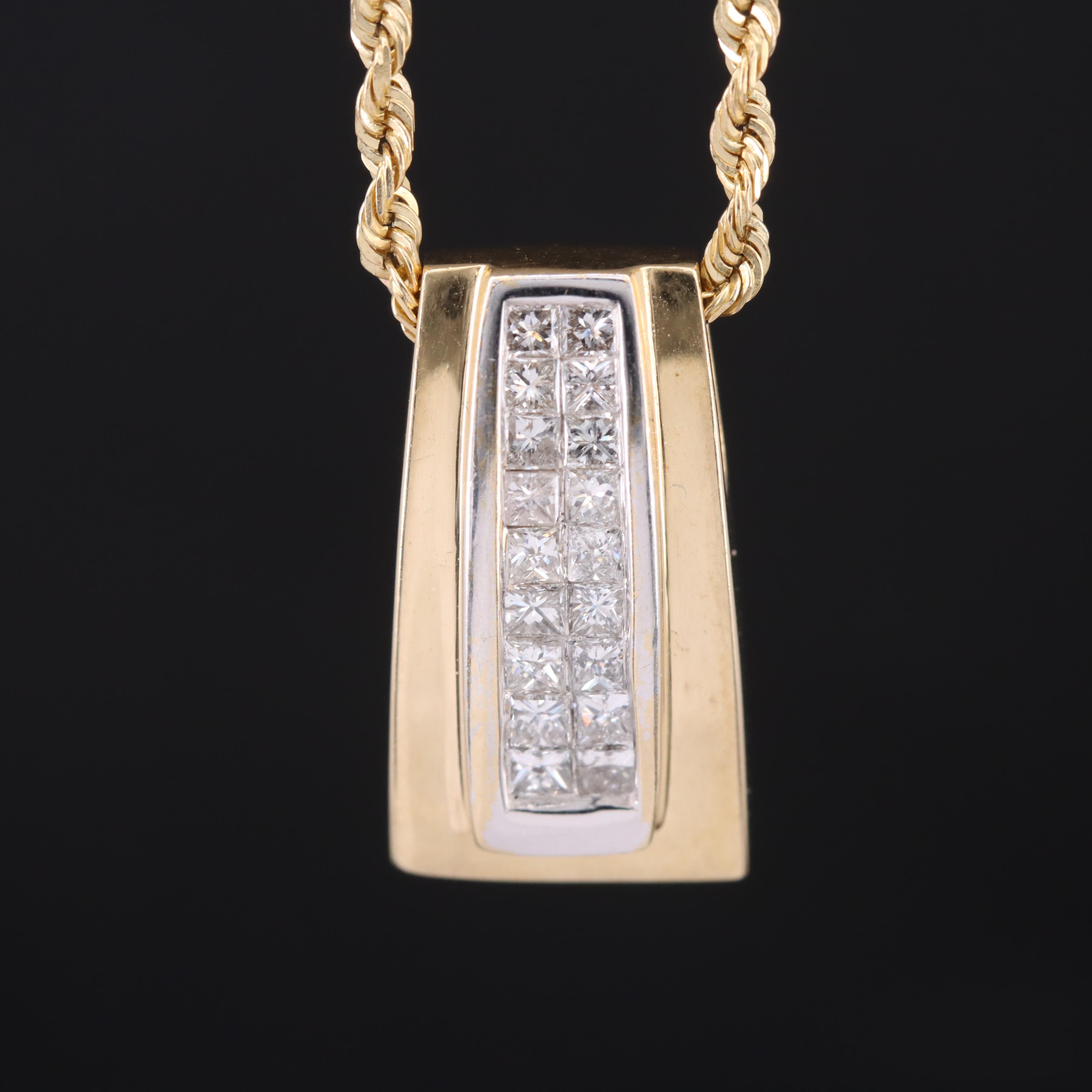 14K 0.54 CTW Diamond Slide Pendant Necklace