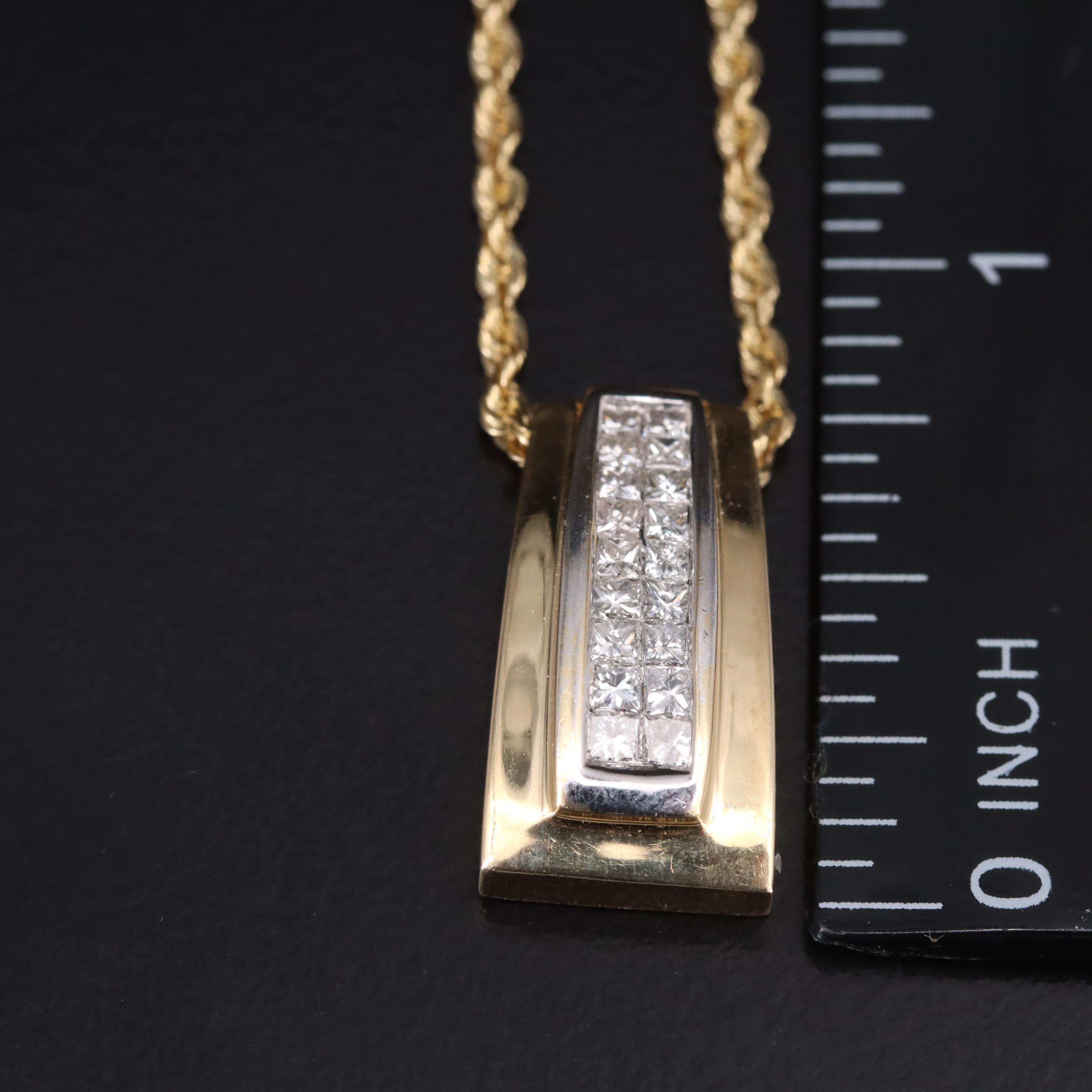 14K 0.54 CTW Diamond Slide Pendant Necklace