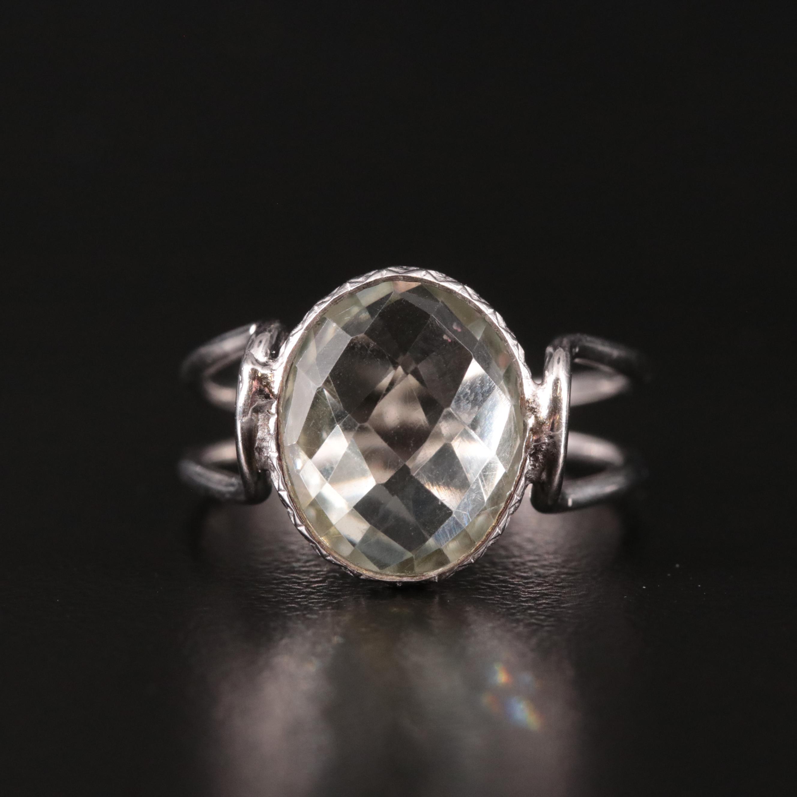 Prasiolite Split Shank Ring