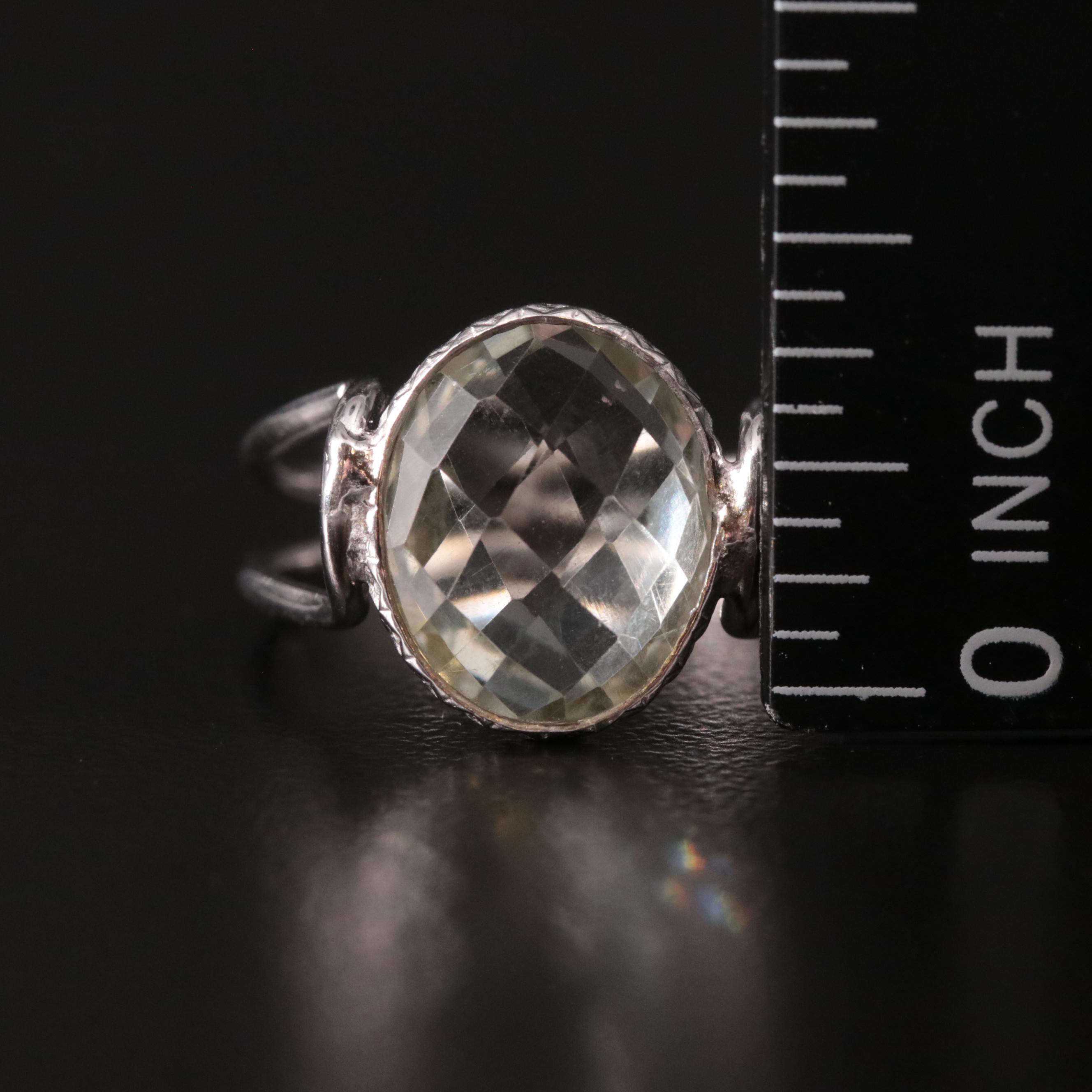 Prasiolite Split Shank Ring