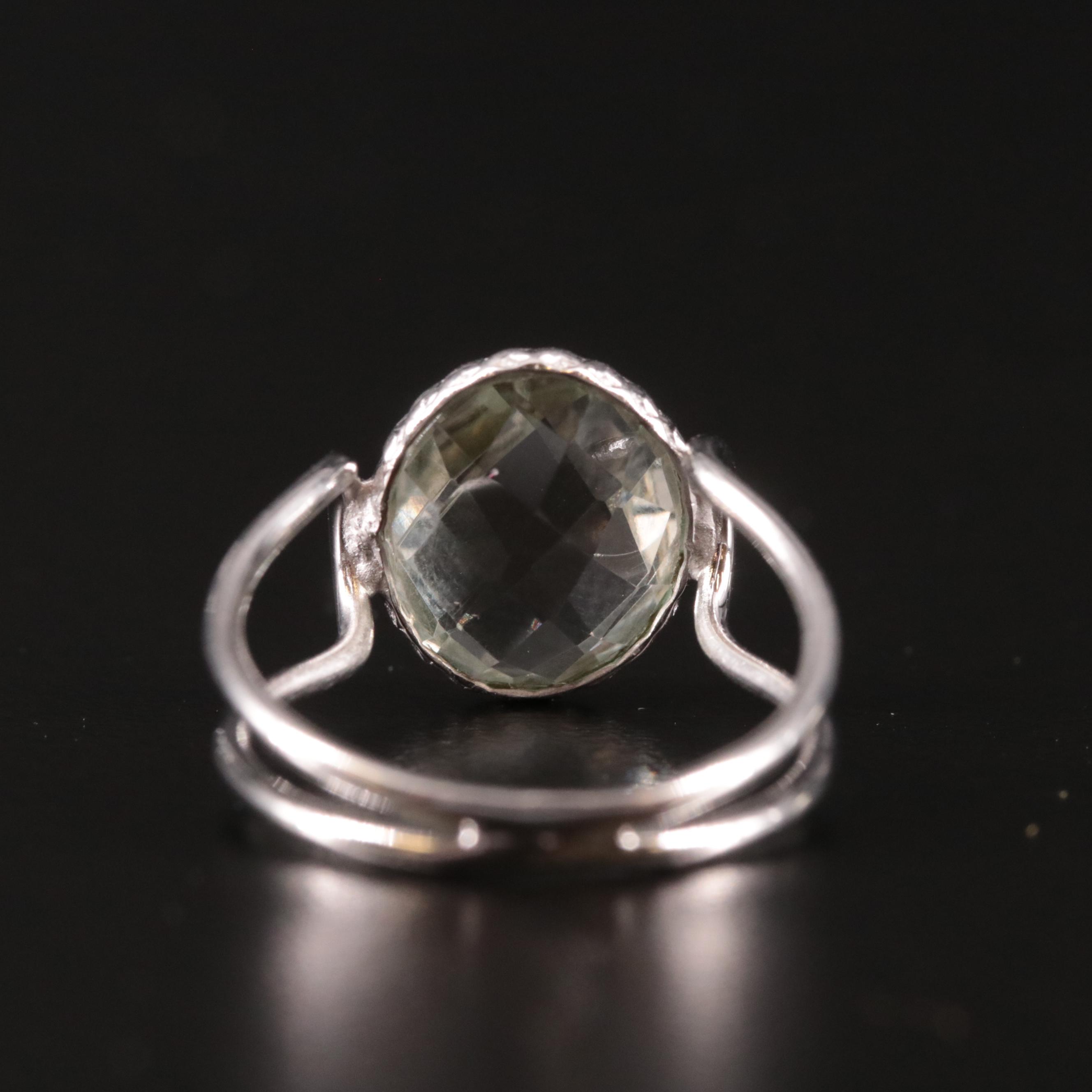Prasiolite Split Shank Ring