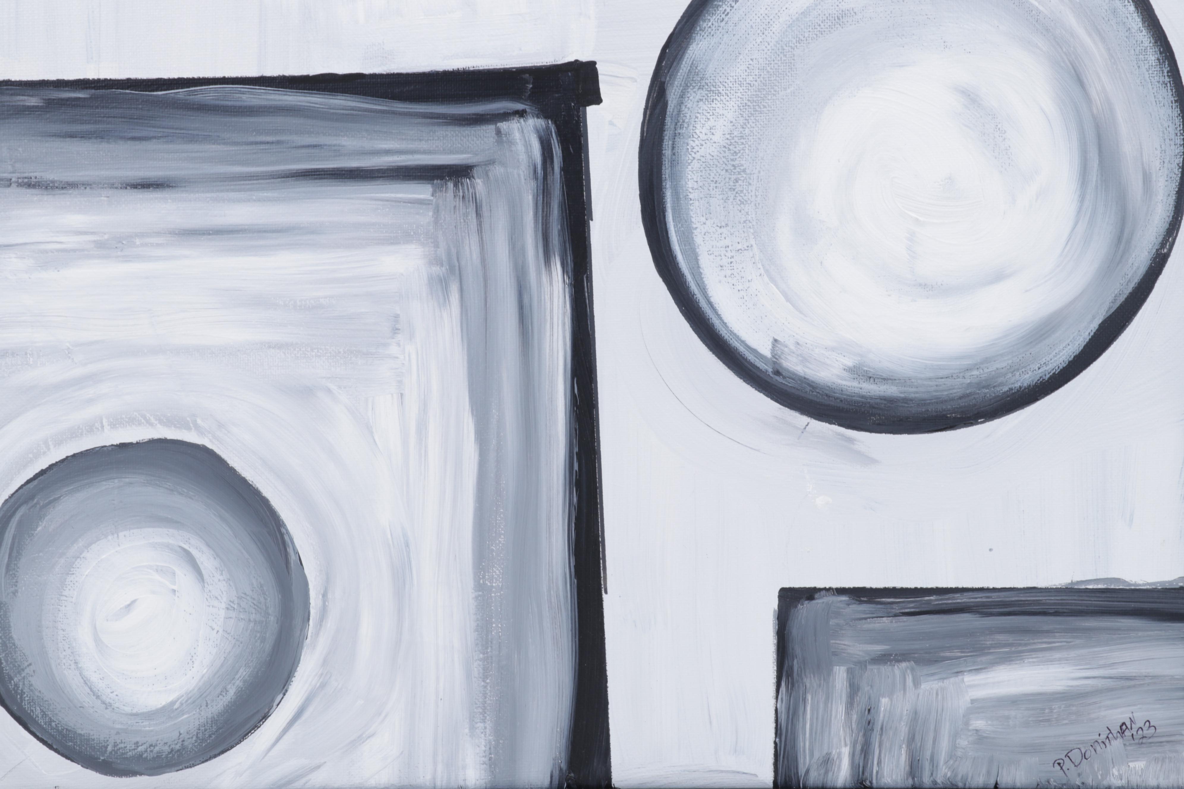 Patricia Donithan Diptych Acrylic Painting "Nothing is Black and White," 2023