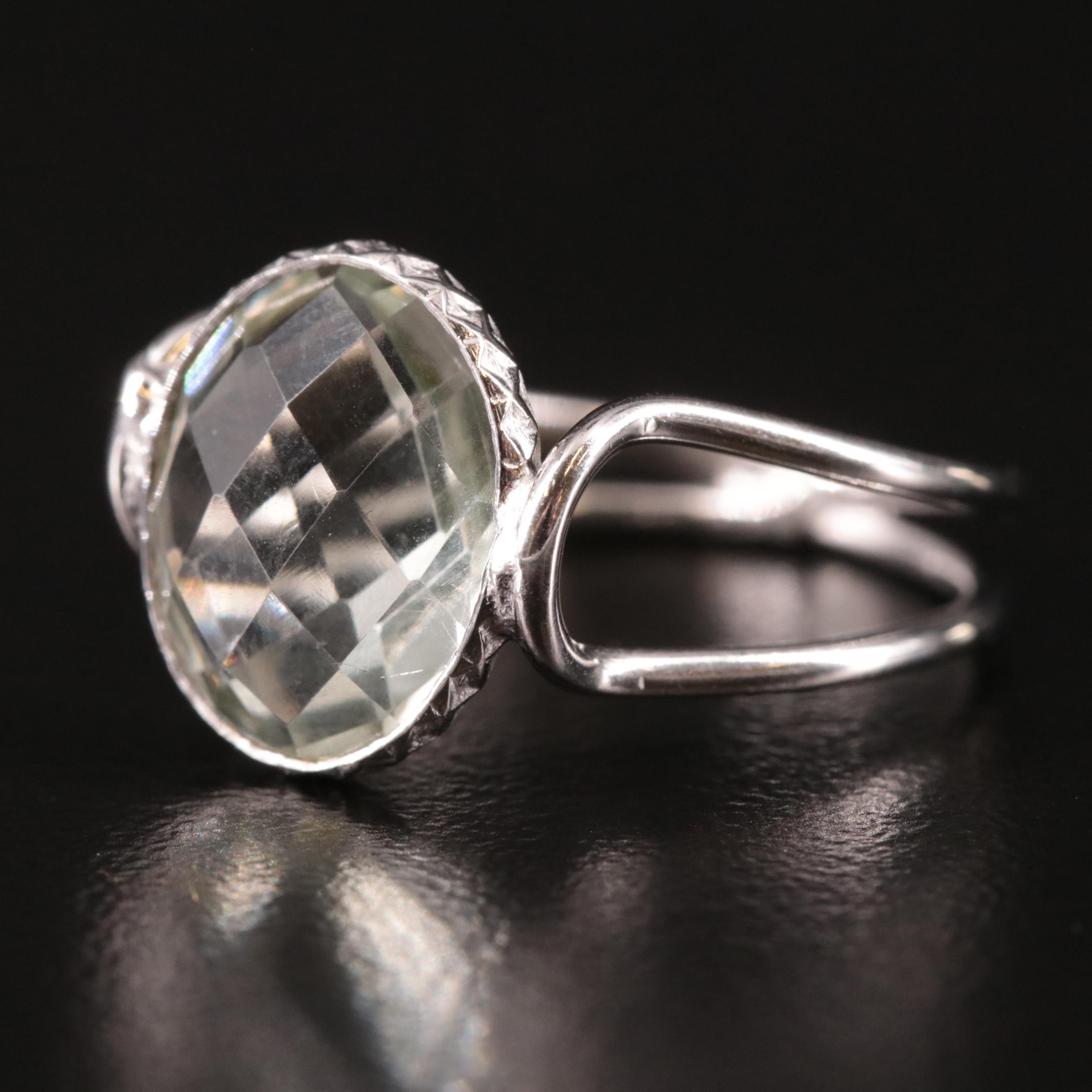 Prasiolite Split Shank Ring