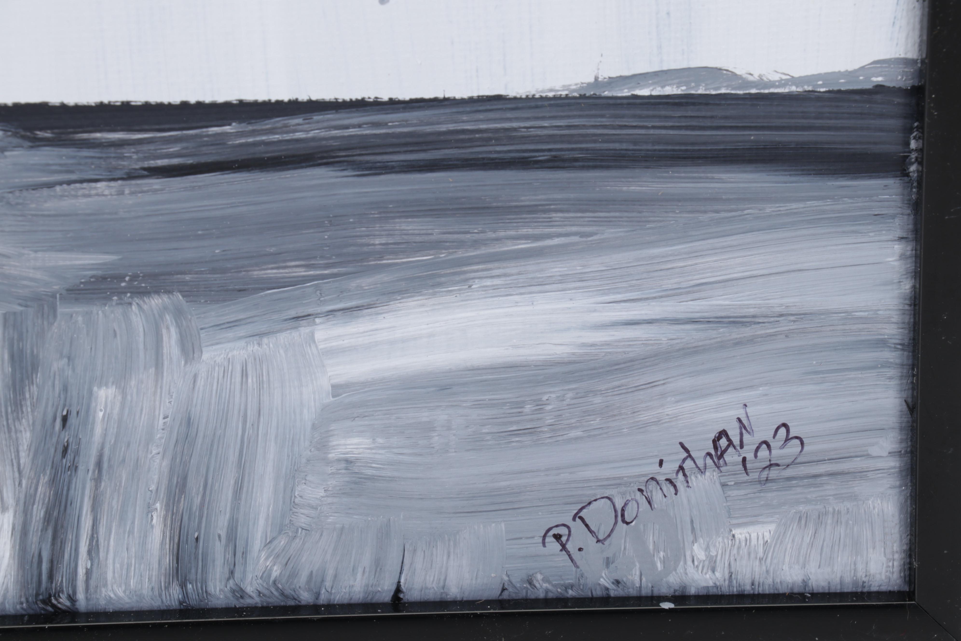 Patricia Donithan Diptych Acrylic Painting "Nothing is Black and White," 2023