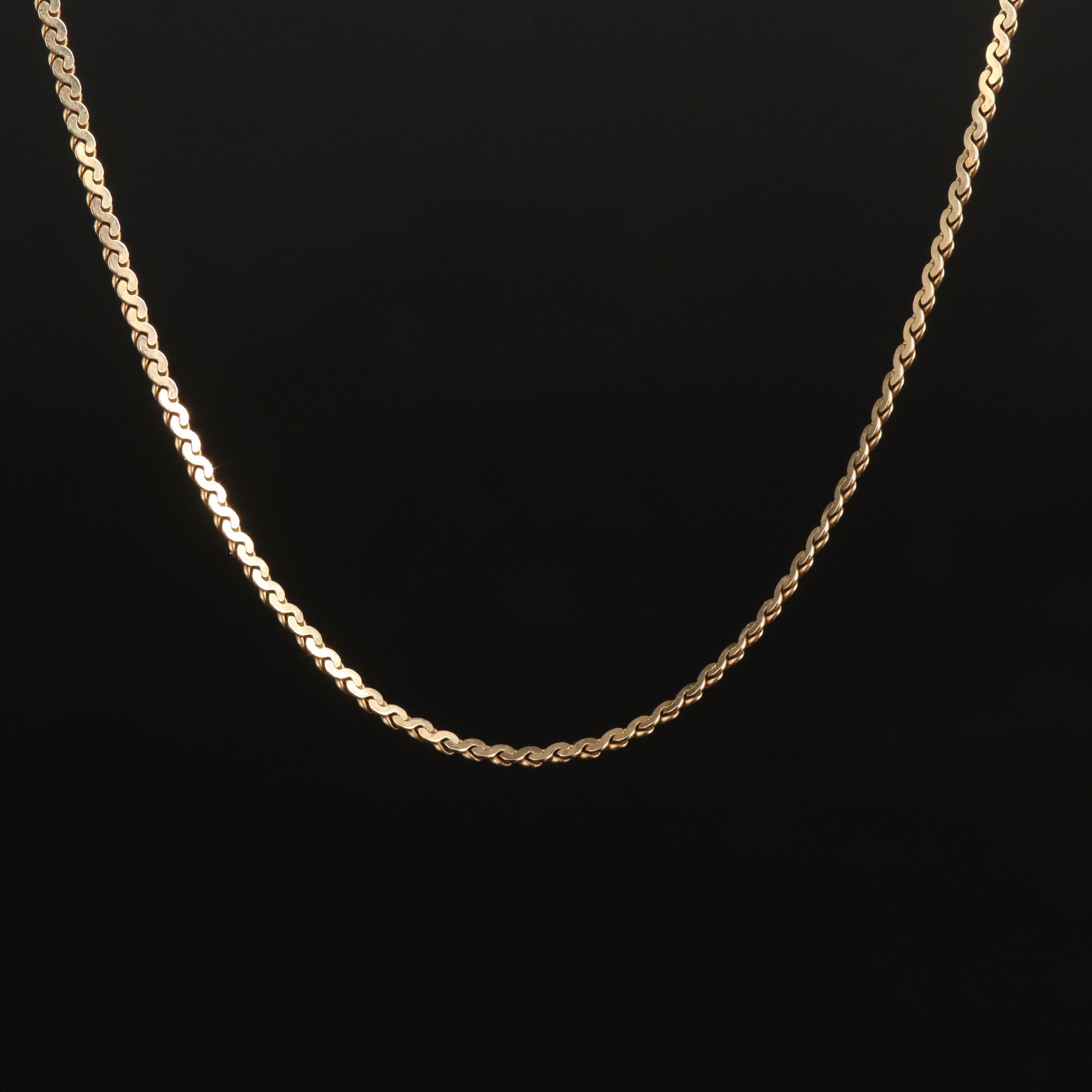 Italian 14K Serpentine Chain Necklace