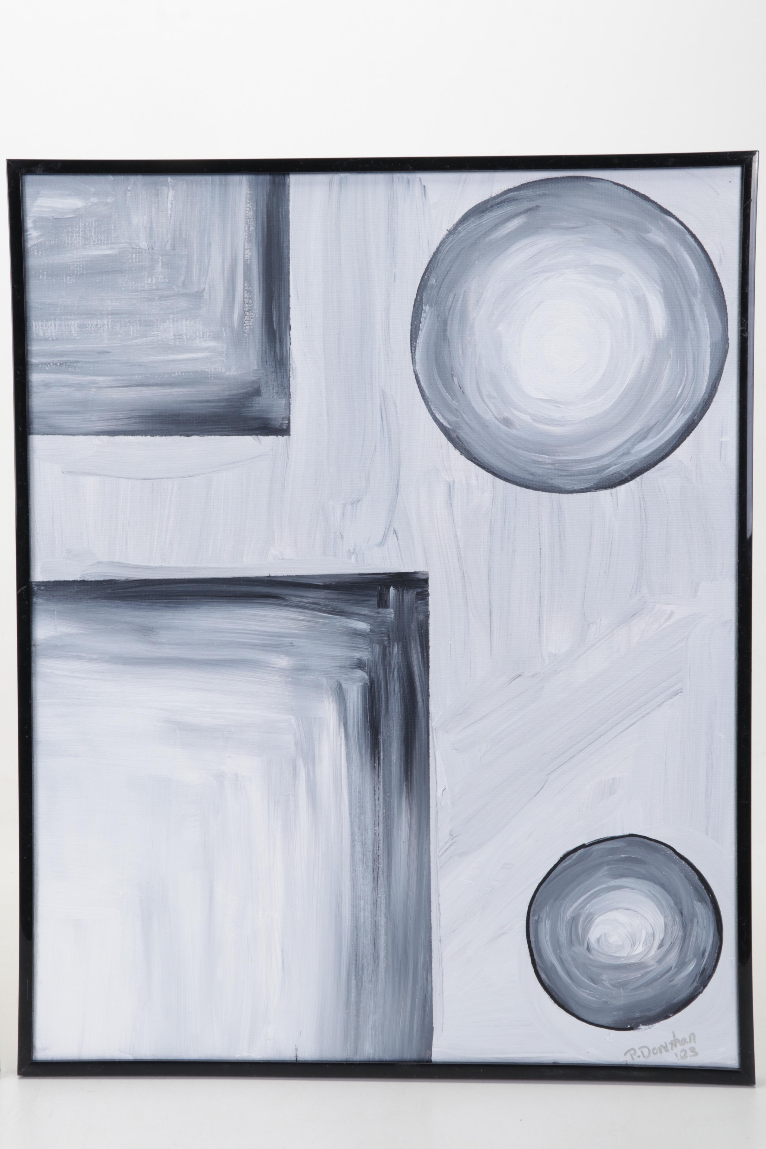 Patricia Donithan Diptych Acrylic Painting "Nothing is Black and White," 2023