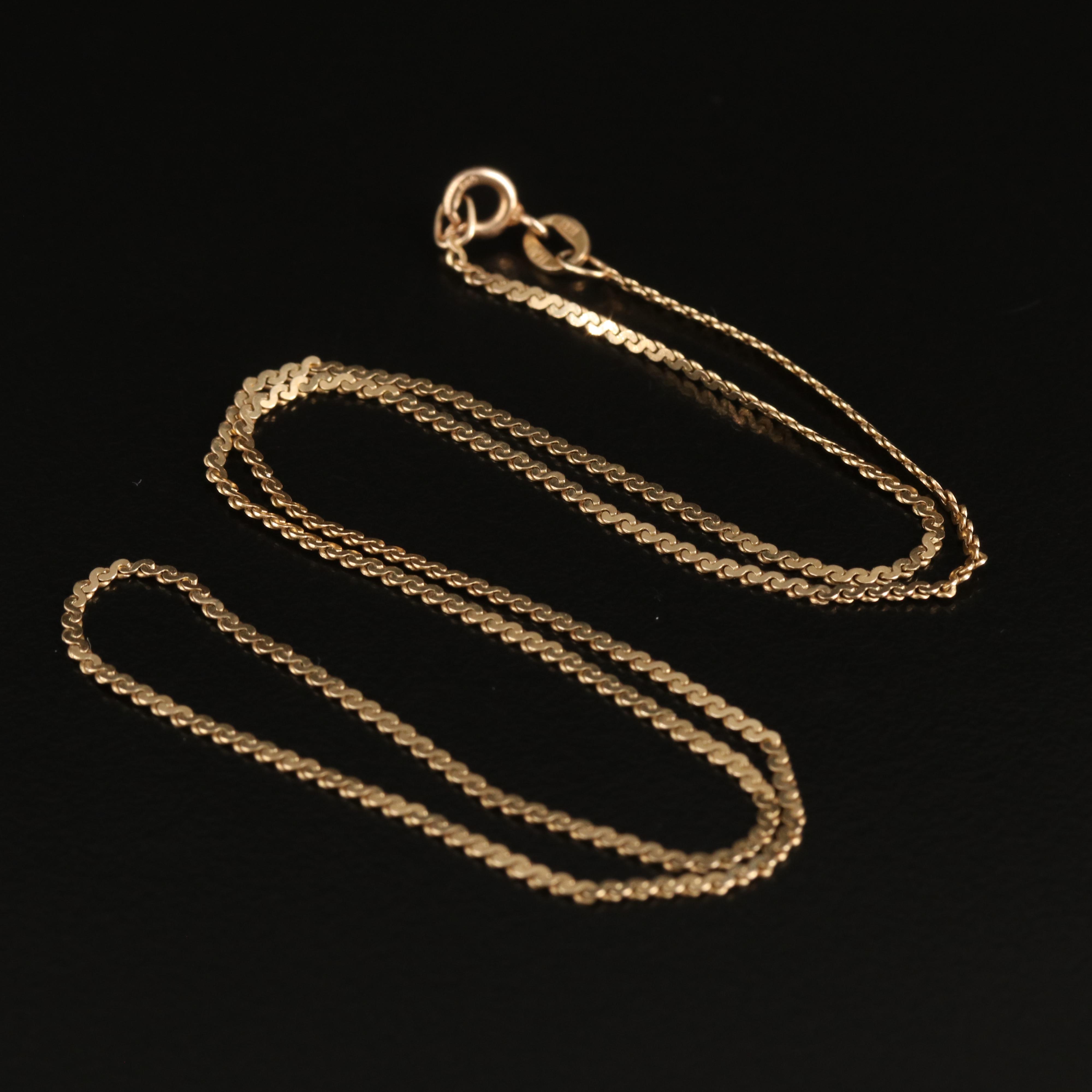 Italian 14K Serpentine Chain Necklace