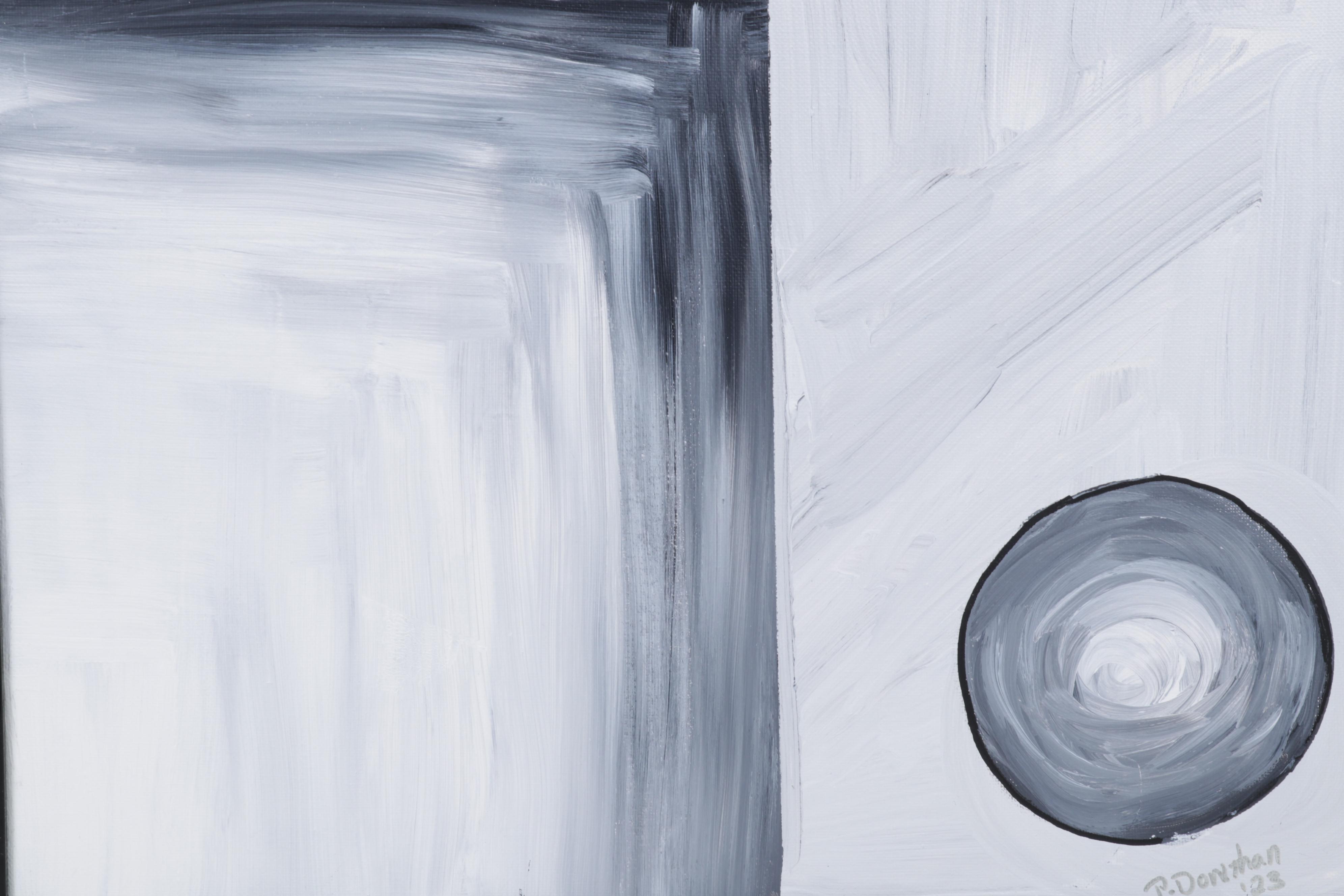 Patricia Donithan Diptych Acrylic Painting "Nothing is Black and White," 2023