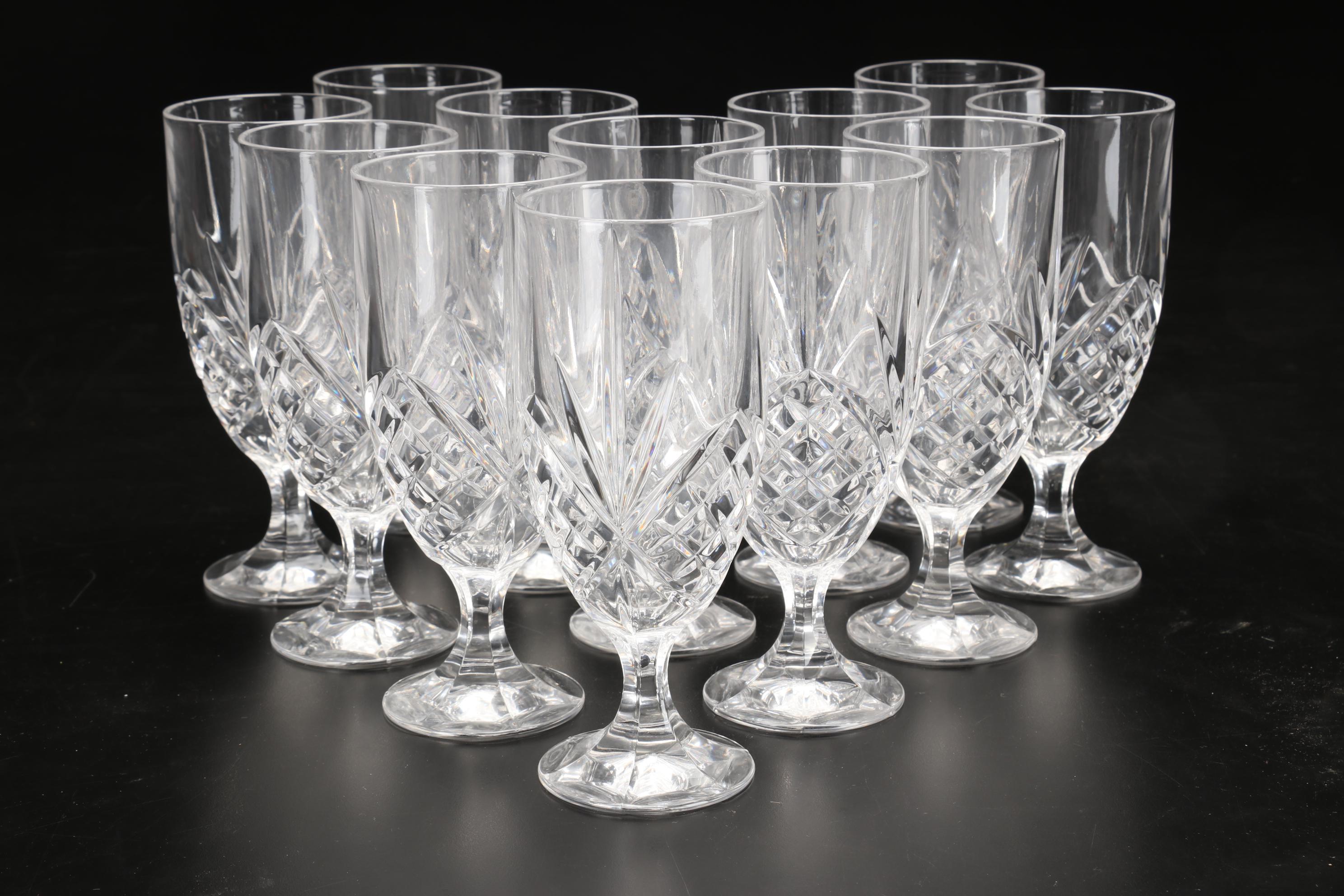 Godinger "Dublin" Crystal Iced Tea Glasses with Rogaska "Soho" Octagonal Bowl