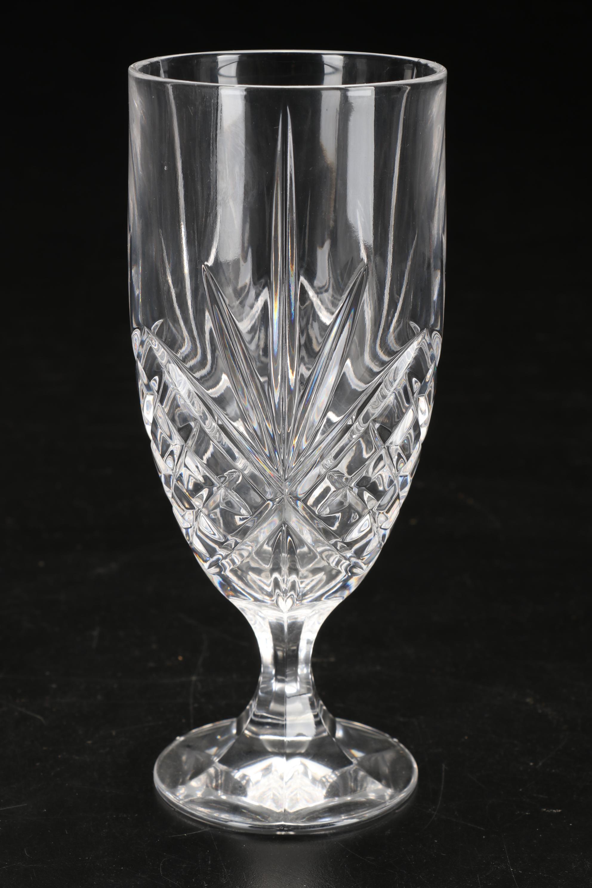 Godinger "Dublin" Crystal Iced Tea Glasses with Rogaska "Soho" Octagonal Bowl