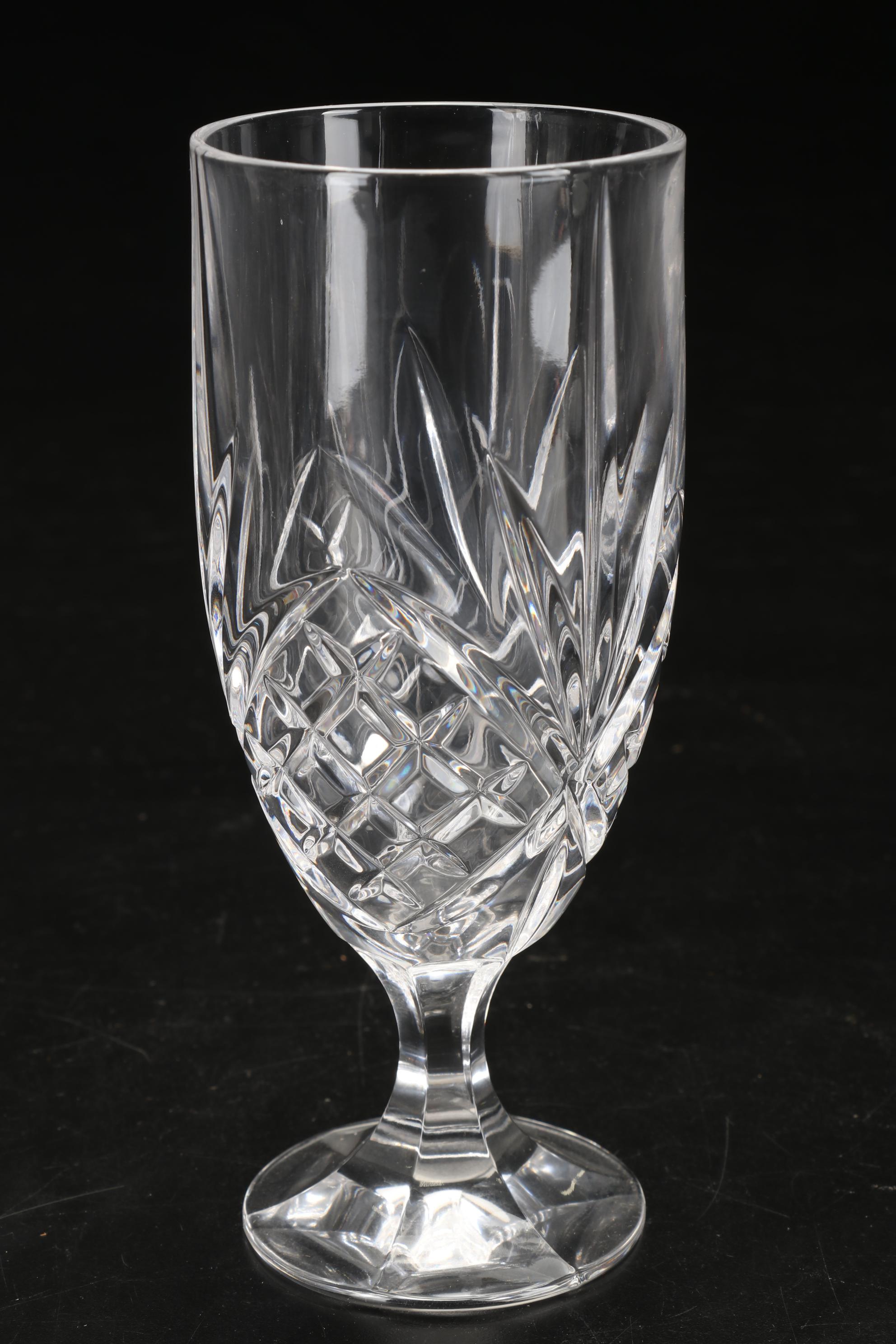 Godinger "Dublin" Crystal Iced Tea Glasses with Rogaska "Soho" Octagonal Bowl