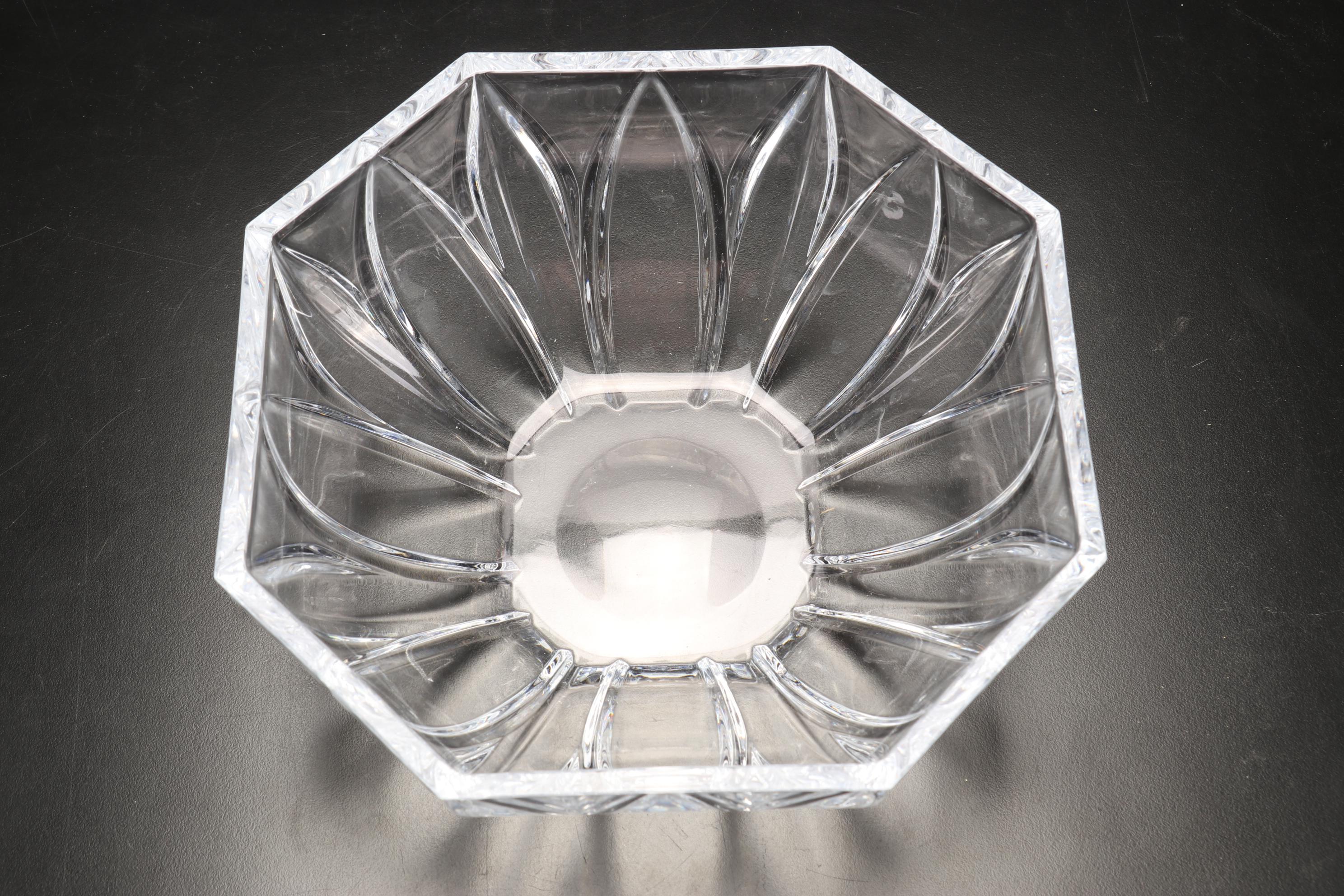 Godinger "Dublin" Crystal Iced Tea Glasses with Rogaska "Soho" Octagonal Bowl