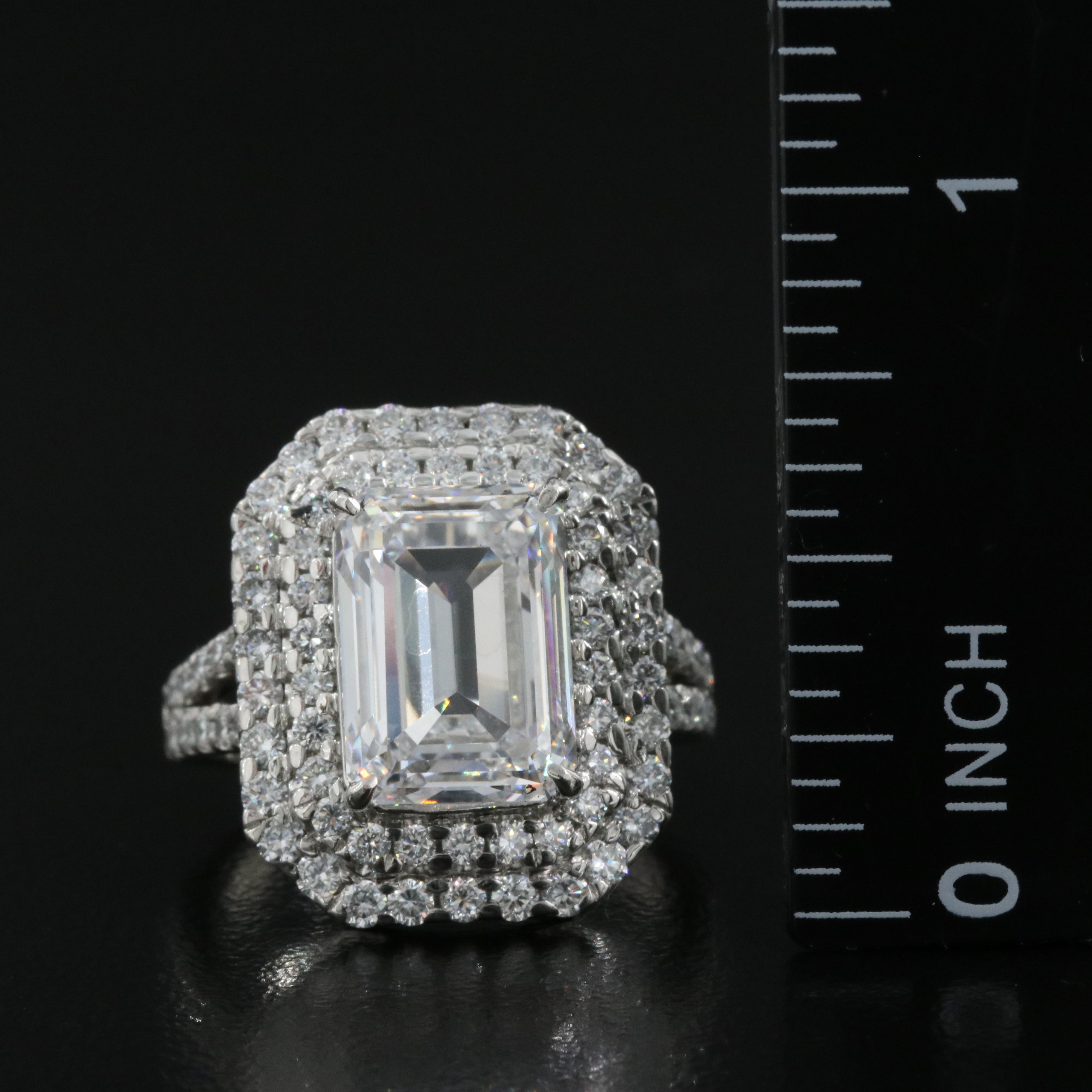 Platinum 6.29 CTW Lab Grown Diamond Ring with IGI Report