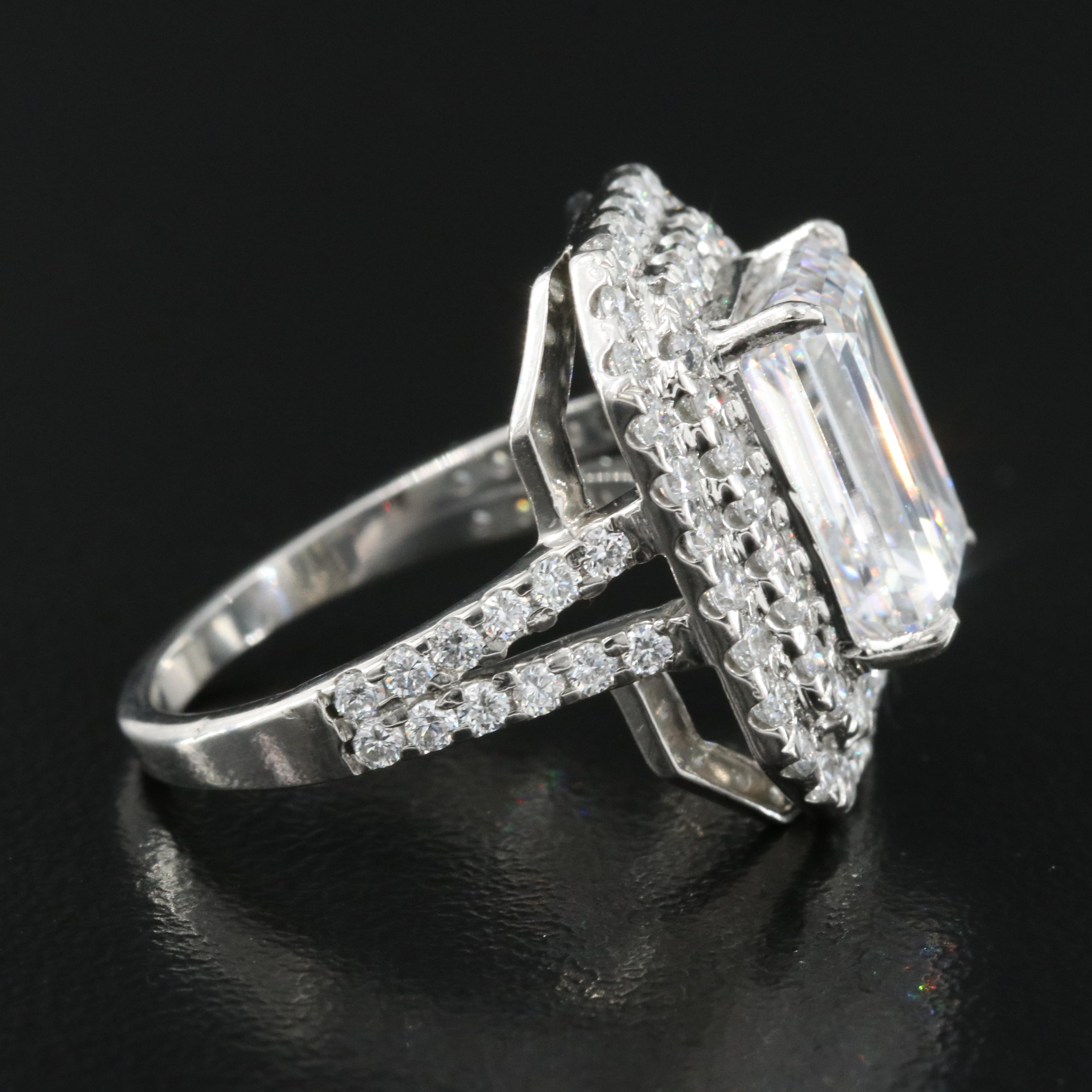 Platinum 6.29 CTW Lab Grown Diamond Ring with IGI Report