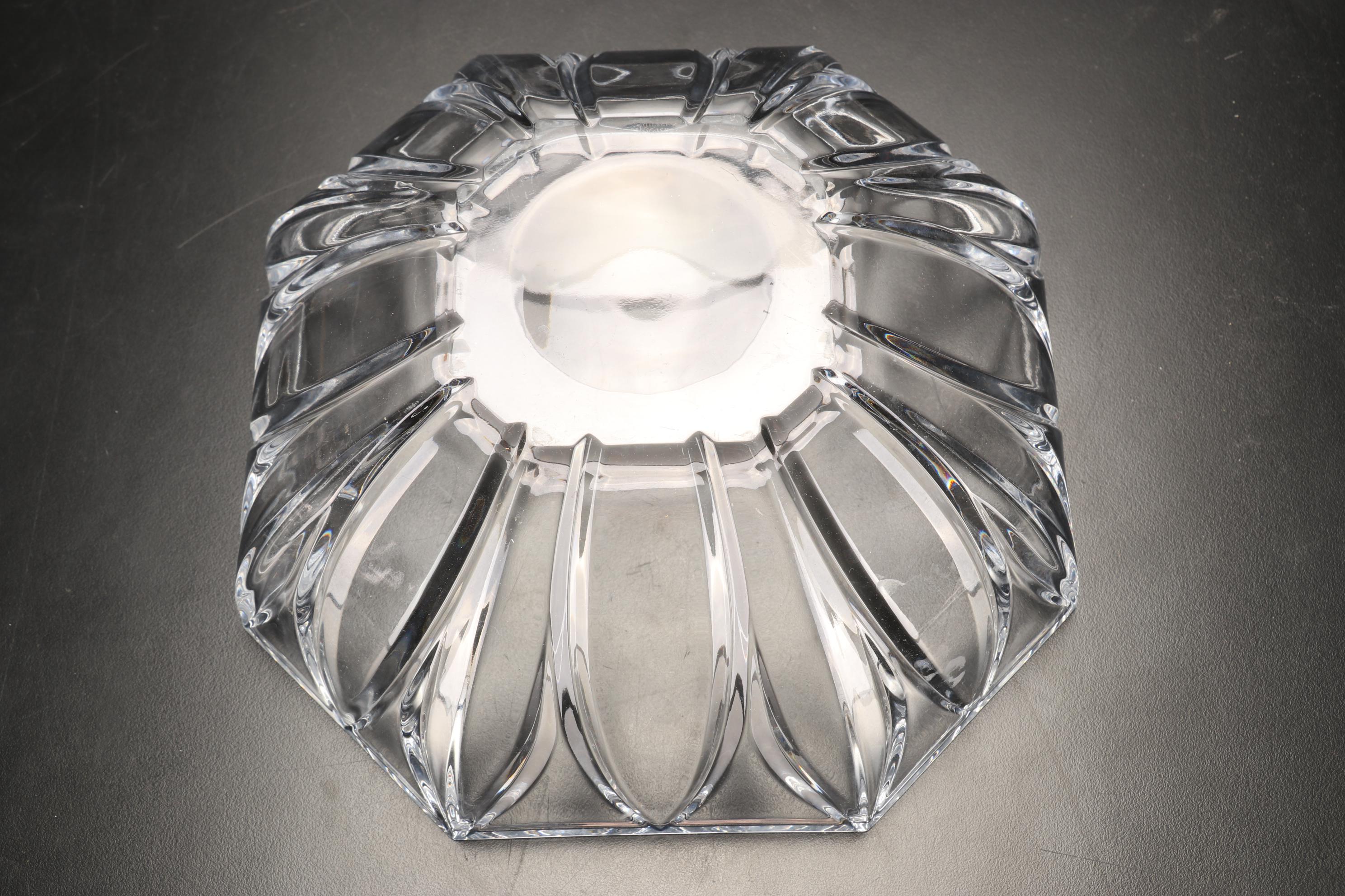 Godinger "Dublin" Crystal Iced Tea Glasses with Rogaska "Soho" Octagonal Bowl