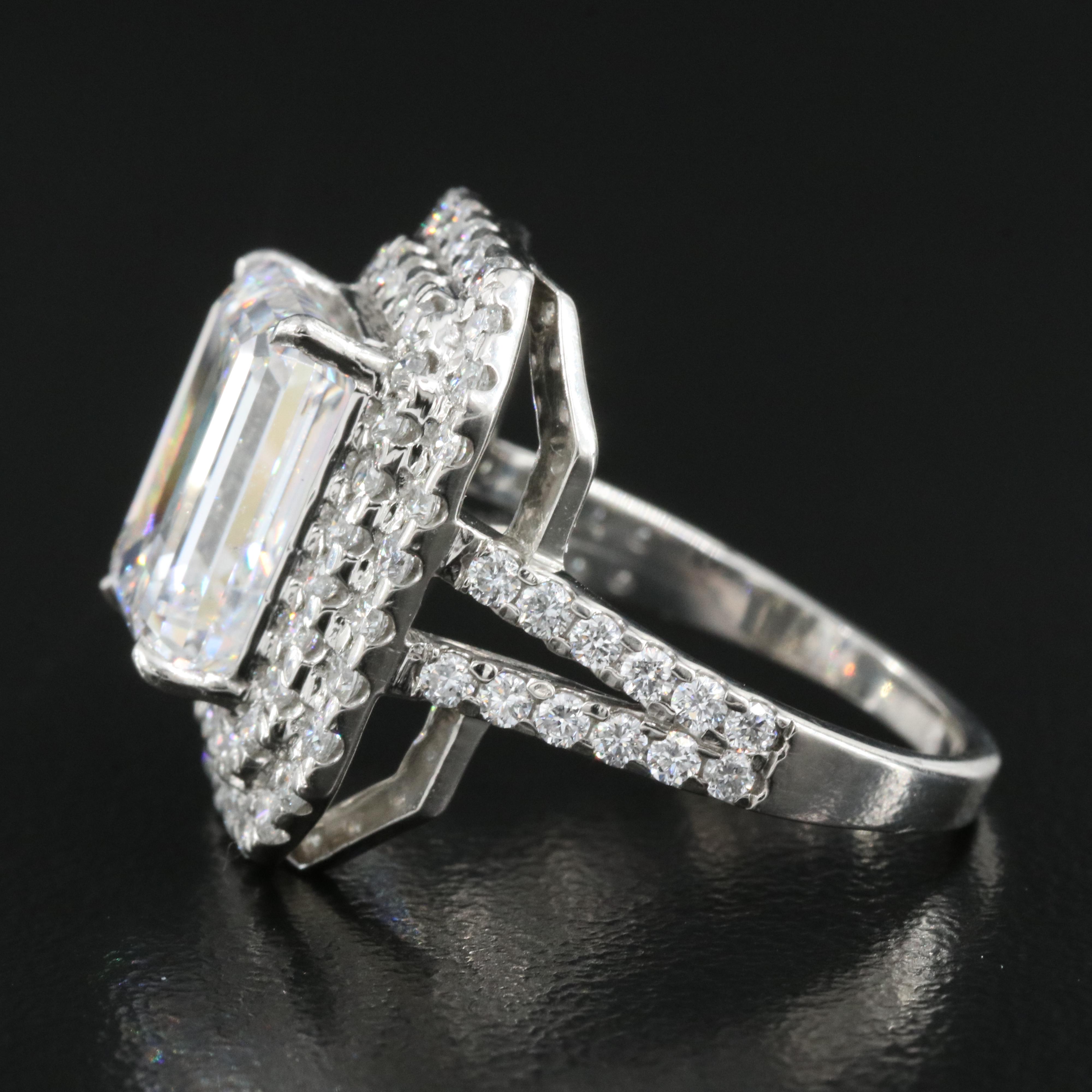 Platinum 6.29 CTW Lab Grown Diamond Ring with IGI Report