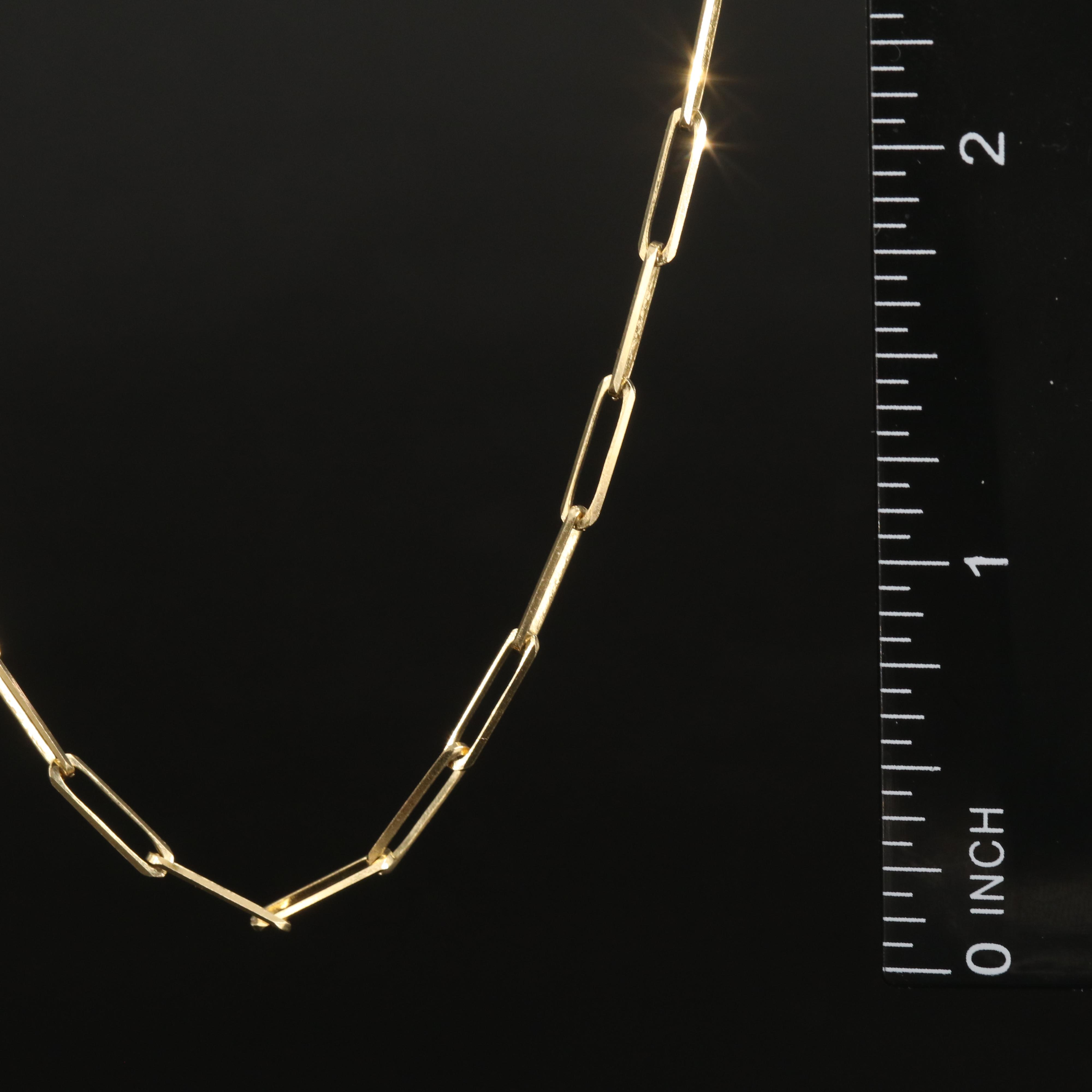 14K Knife-Edge Paper Clip Chain Necklace