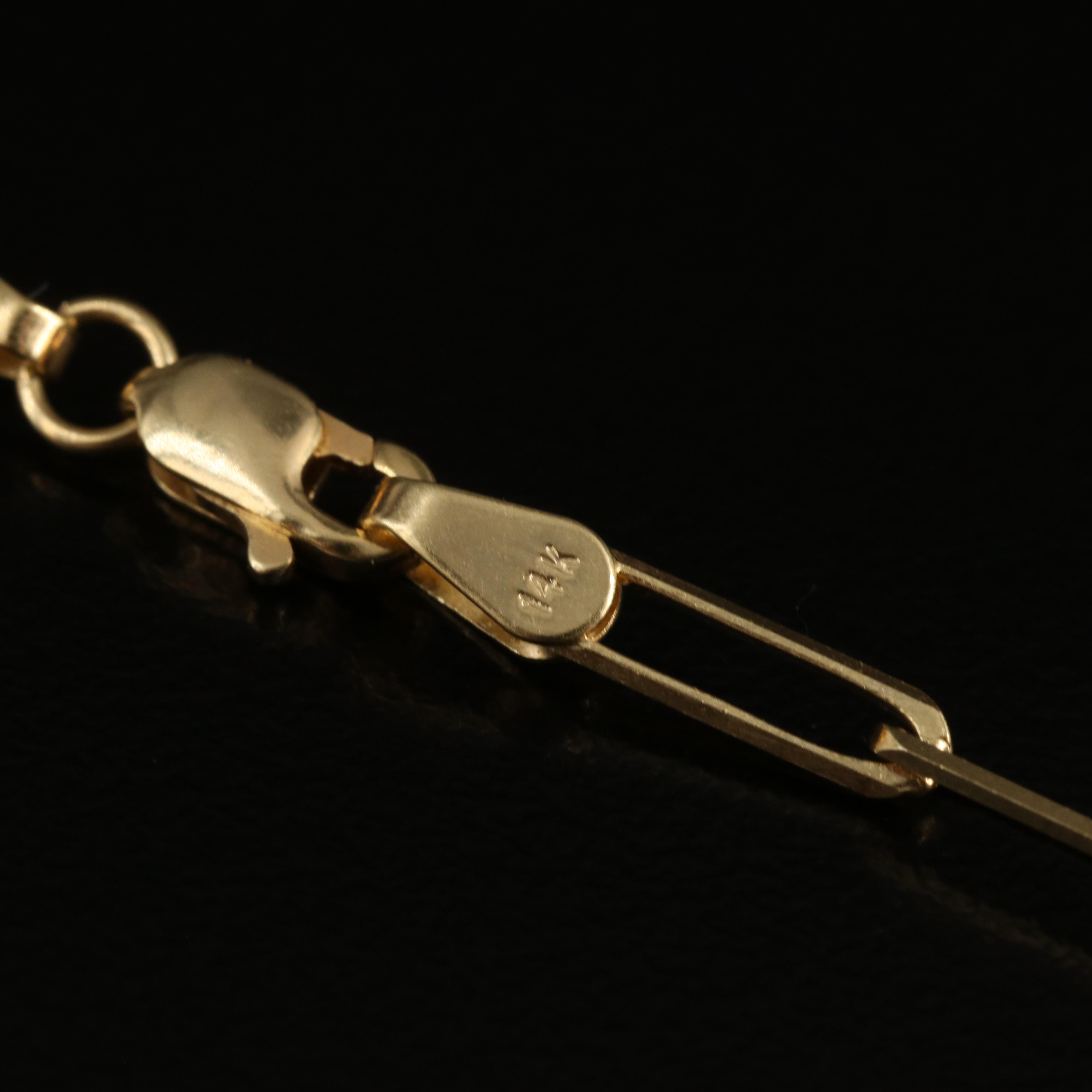 14K Knife-Edge Paper Clip Chain Necklace