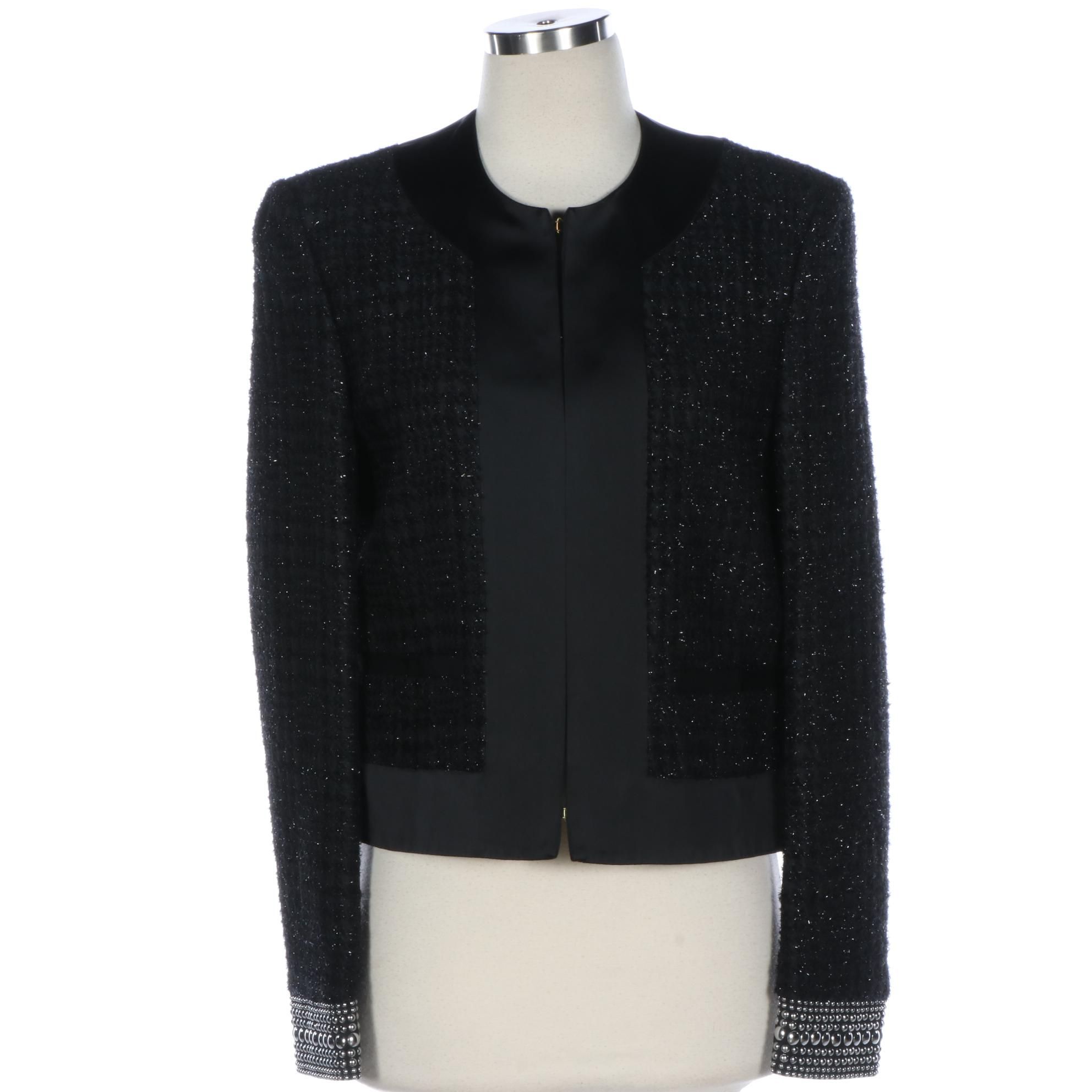 Just Cavalli Tweed Jacket with Studded Cuffs, New with Tag