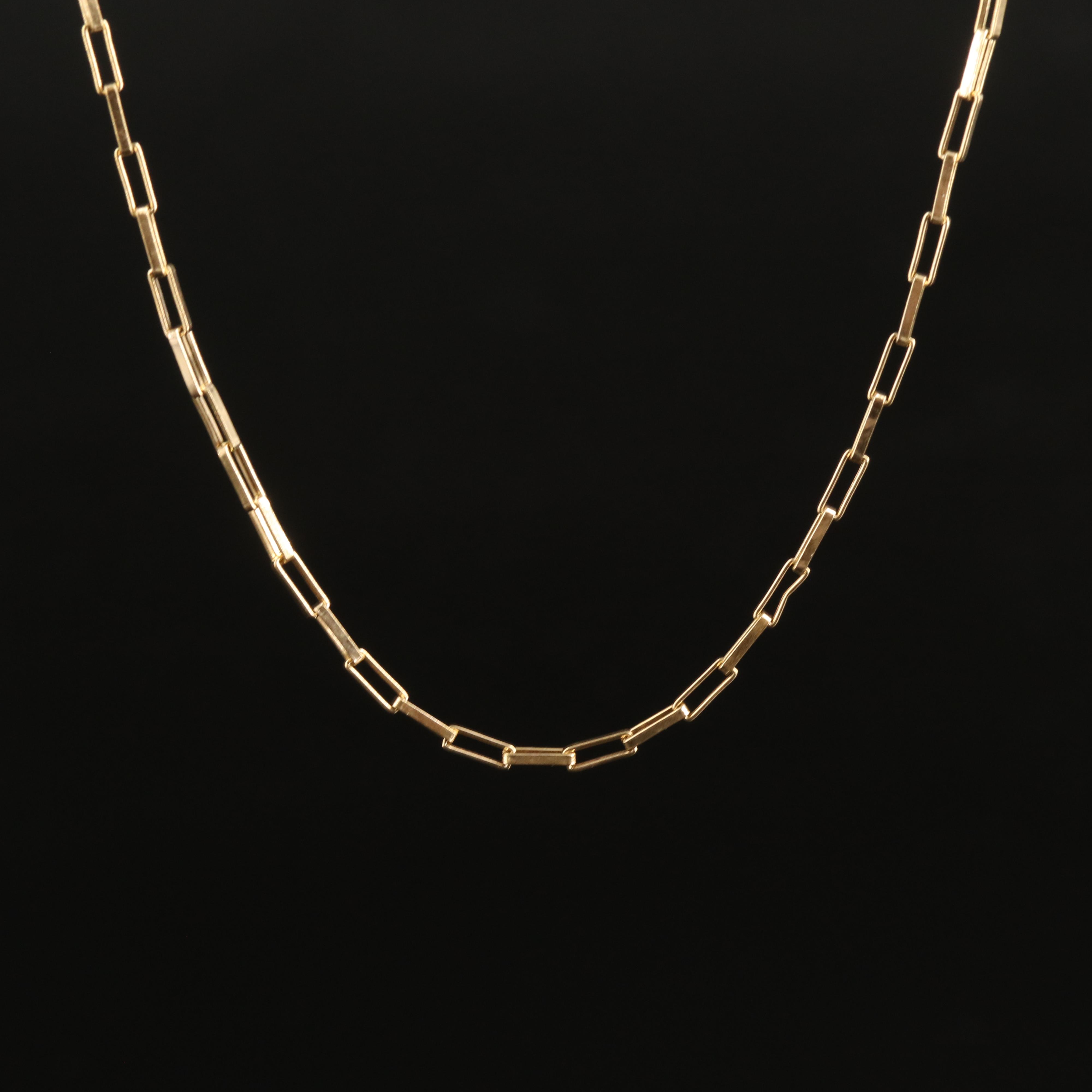 14K Paper Clip Link Necklace