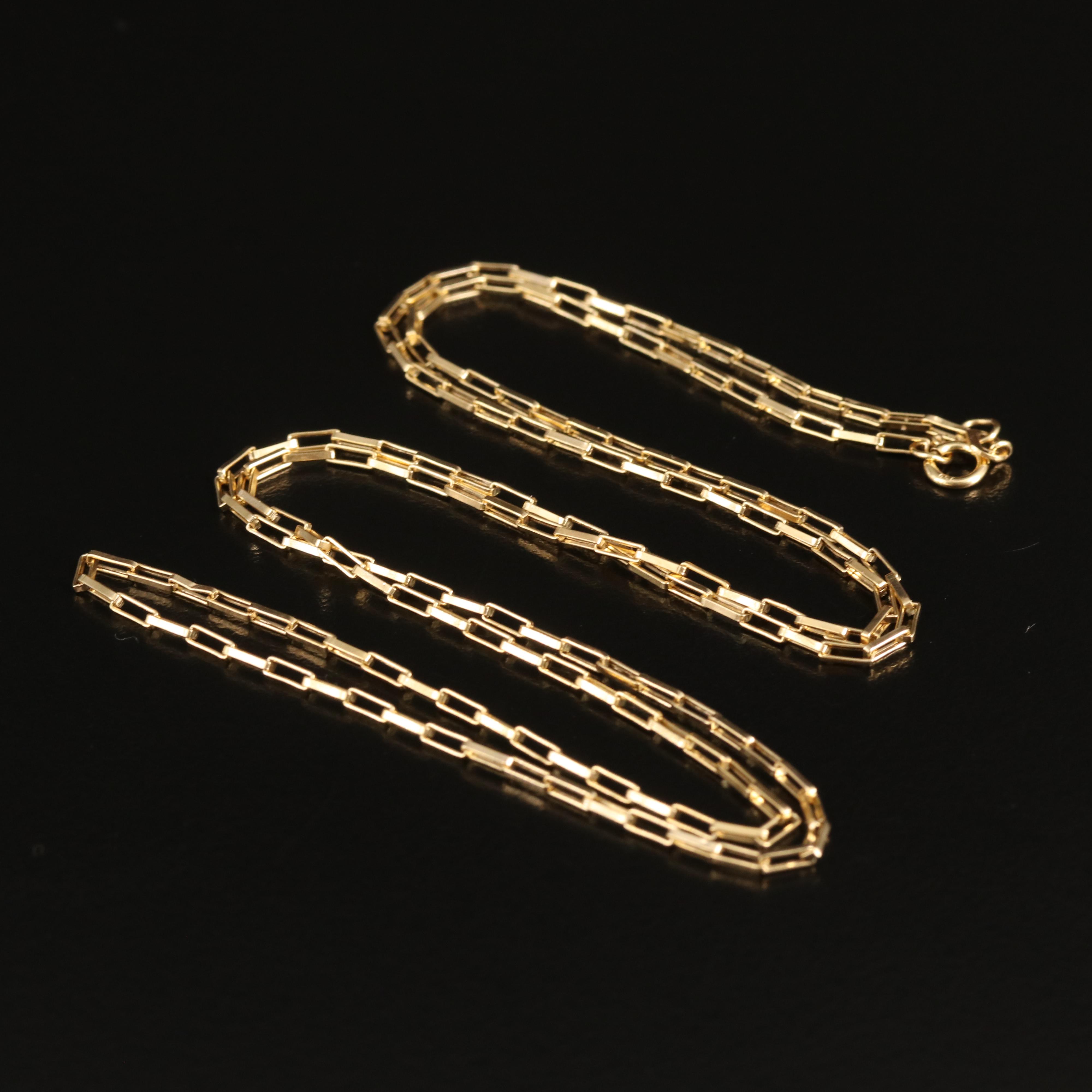 14K Paper Clip Link Necklace