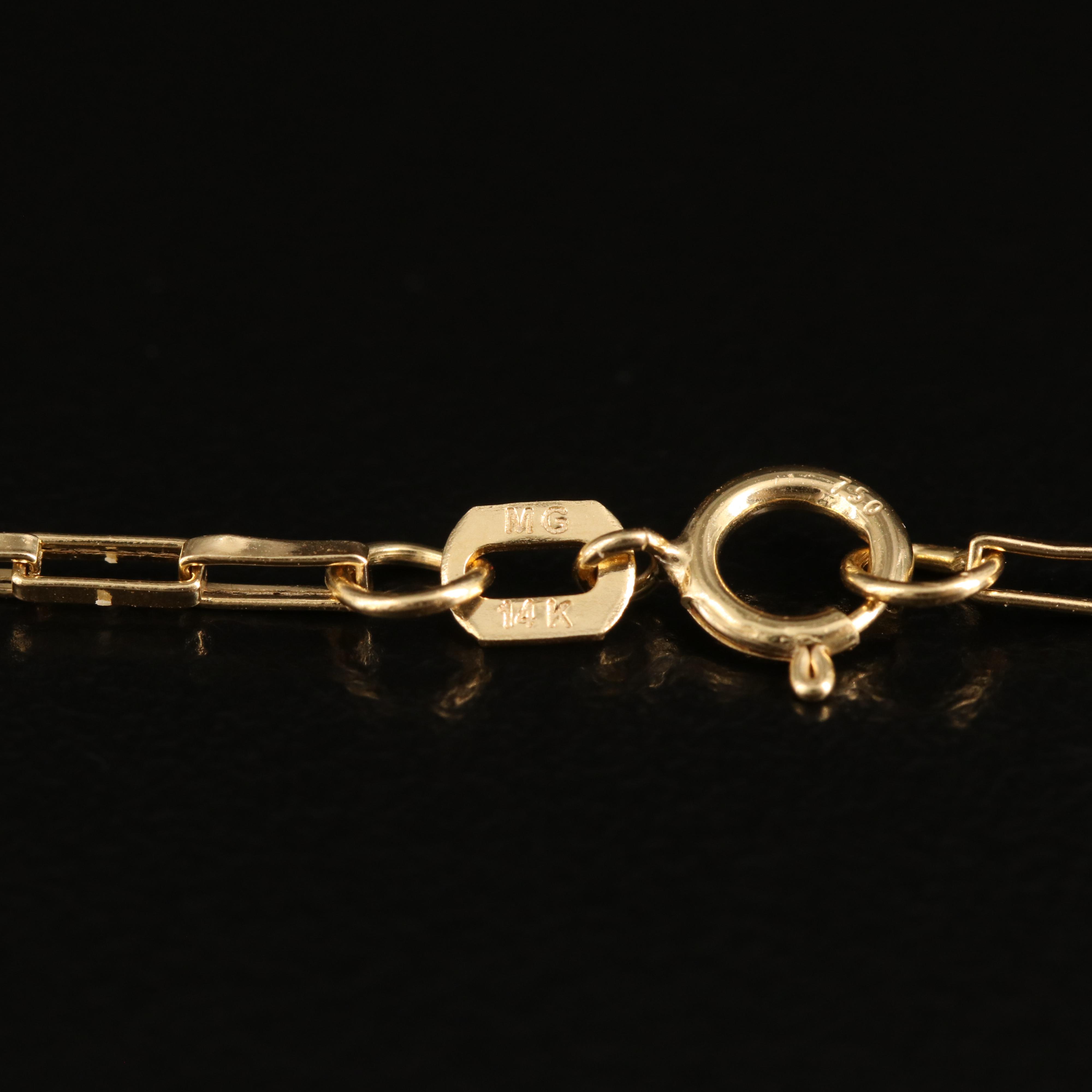 14K Paper Clip Link Necklace
