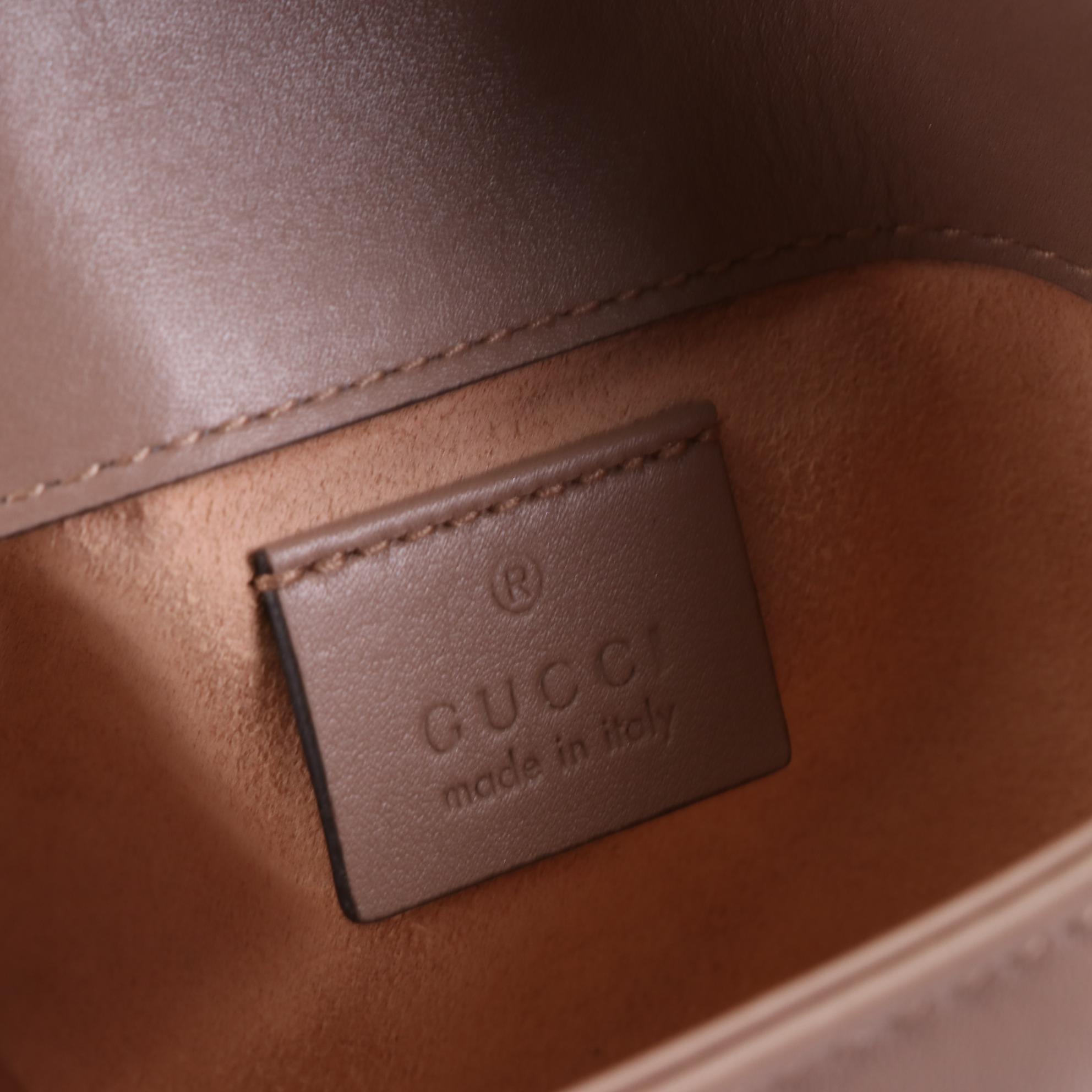 Gucci Super Mini Marmont Flap Shoulder Bag in Matelassé Leather with Box