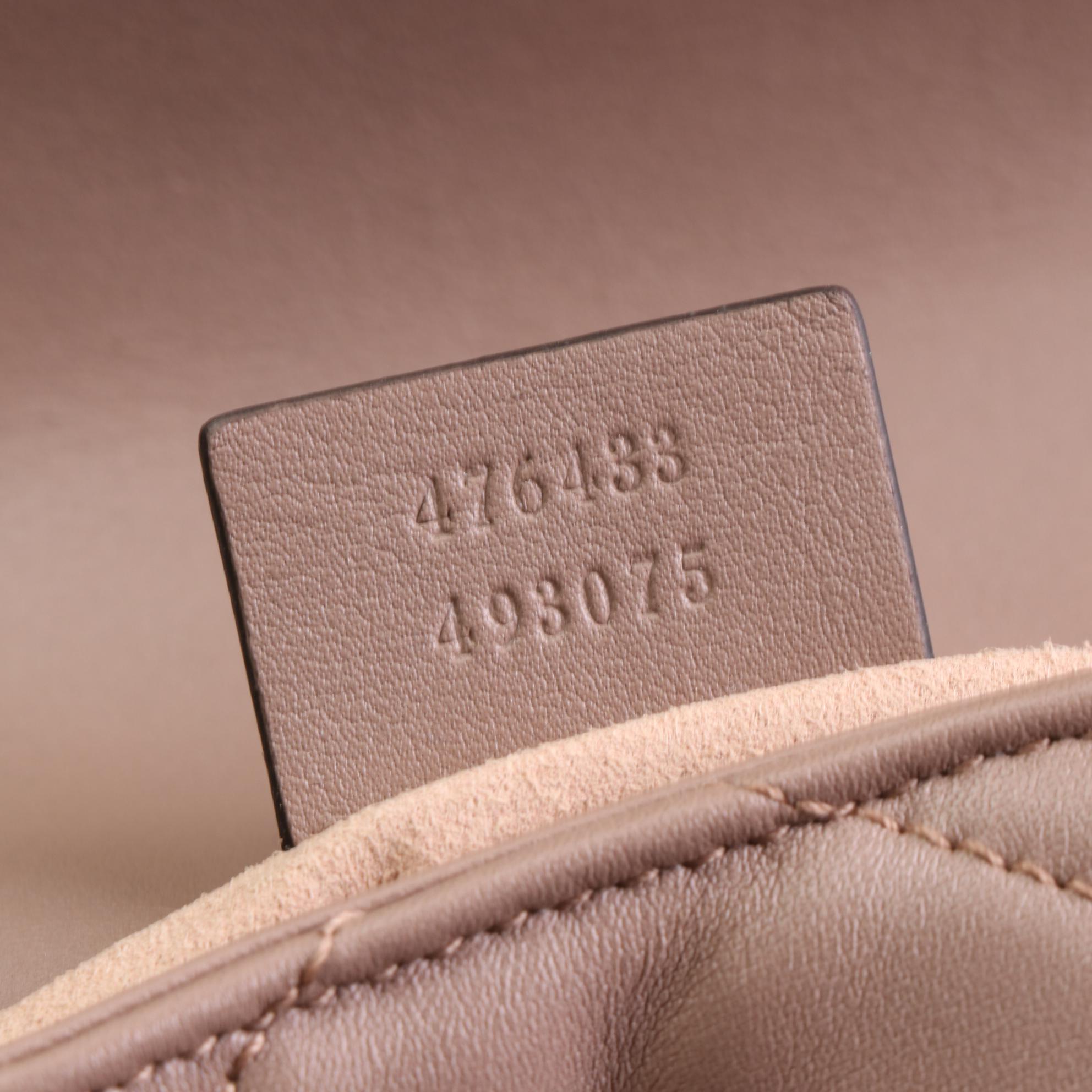 Gucci Super Mini Marmont Flap Shoulder Bag in Matelassé Leather with Box