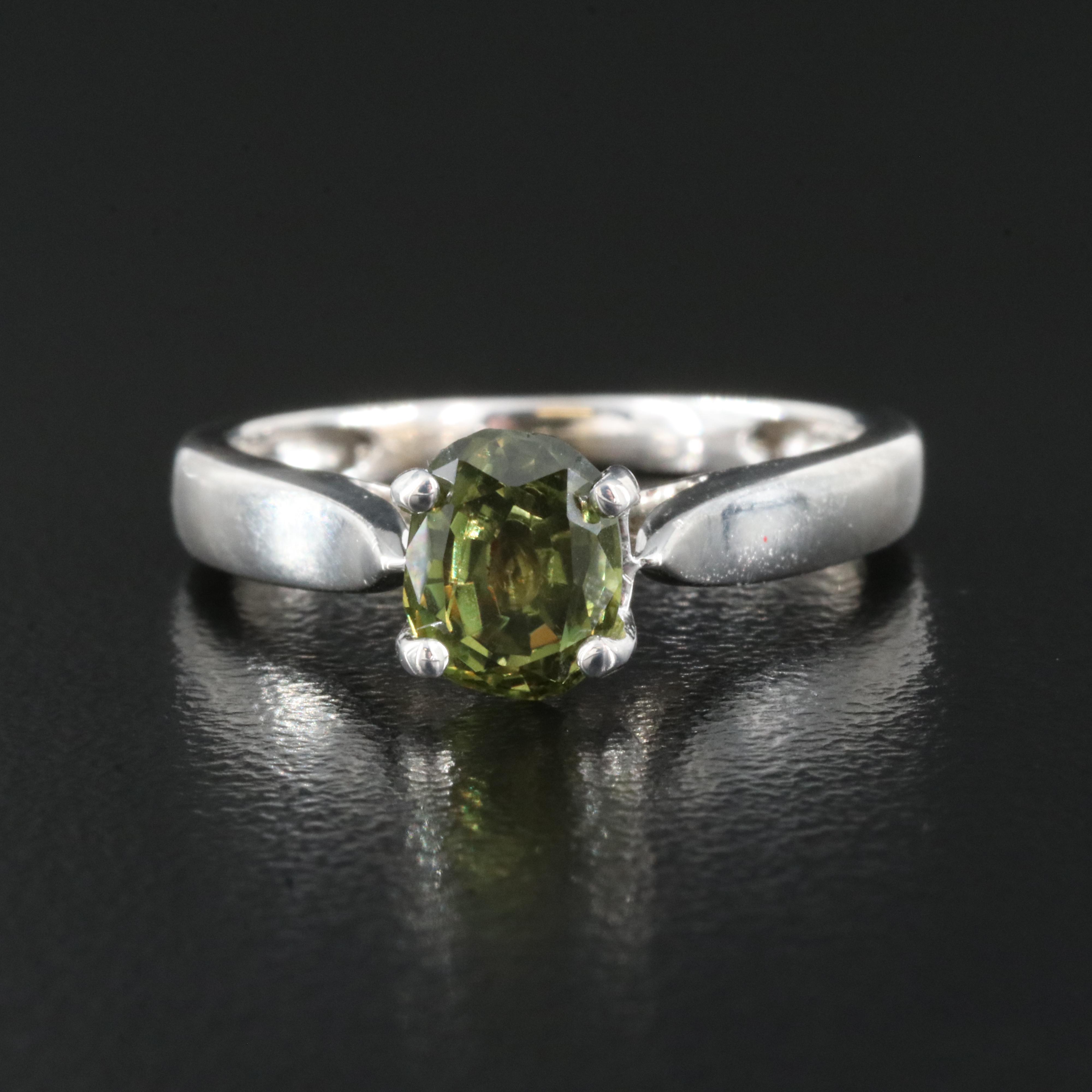 18K 1.46 CT Alexandrite and Diamond Ring with GIA Report