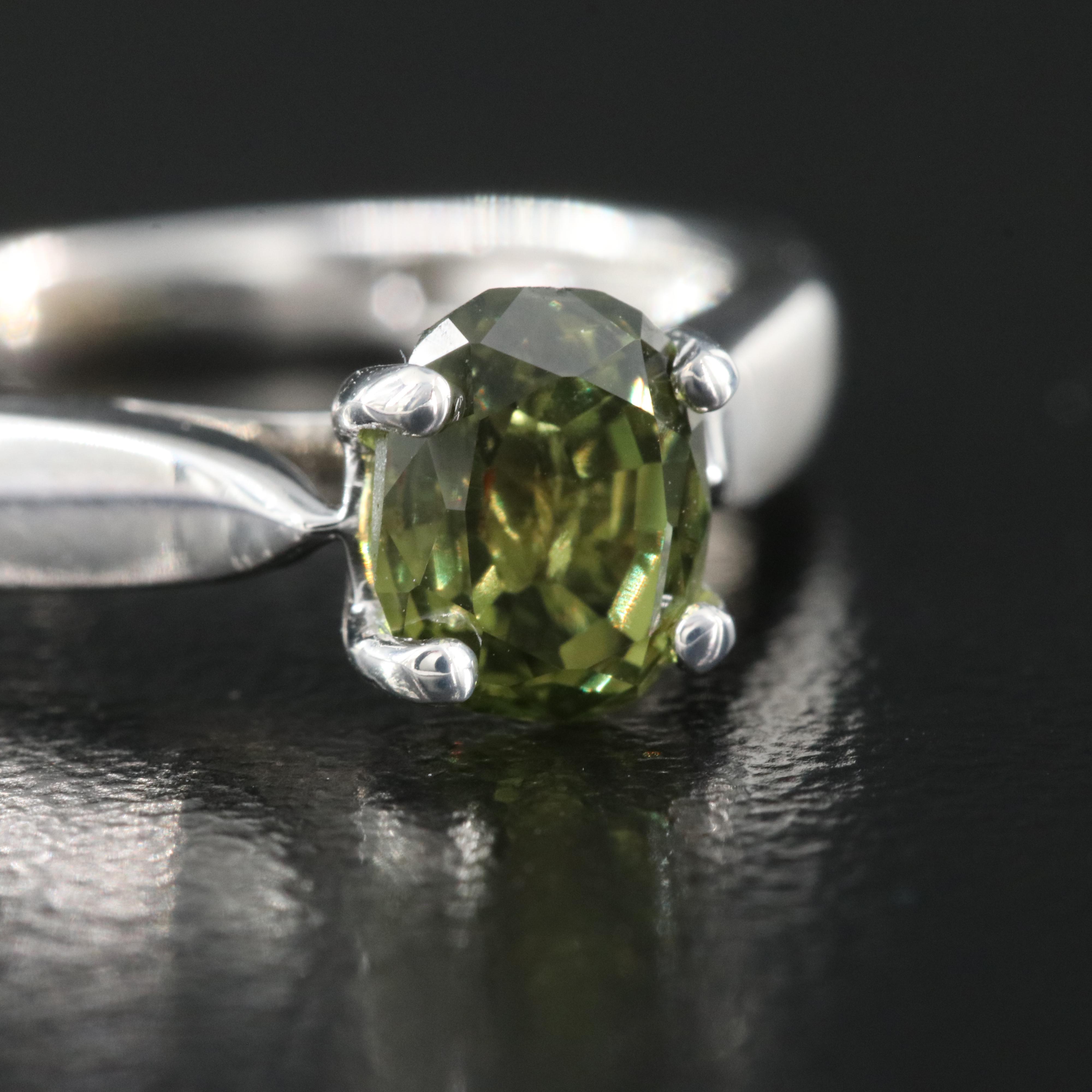 18K 1.46 CT Alexandrite and Diamond Ring with GIA Report