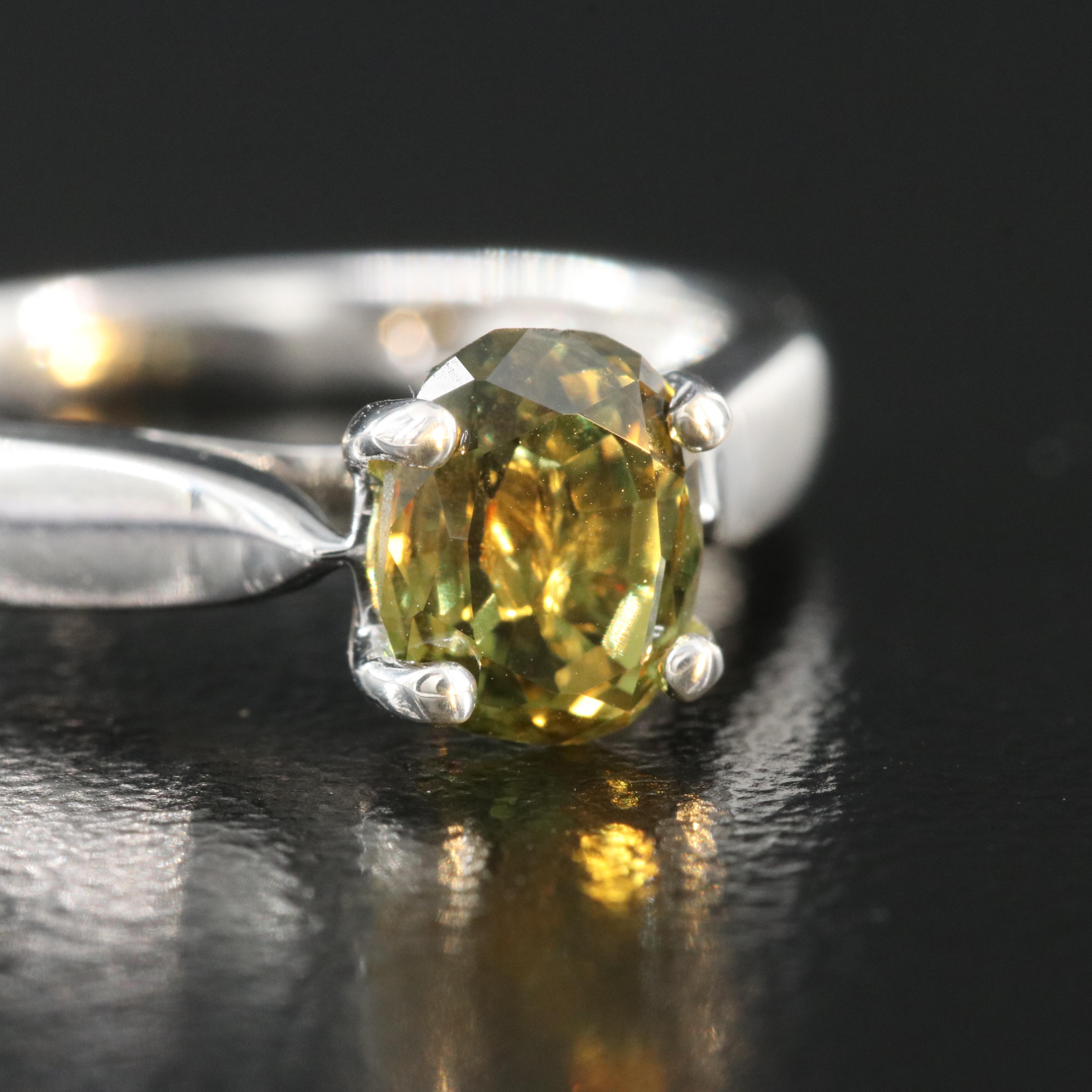 18K 1.46 CT Alexandrite and Diamond Ring with GIA Report