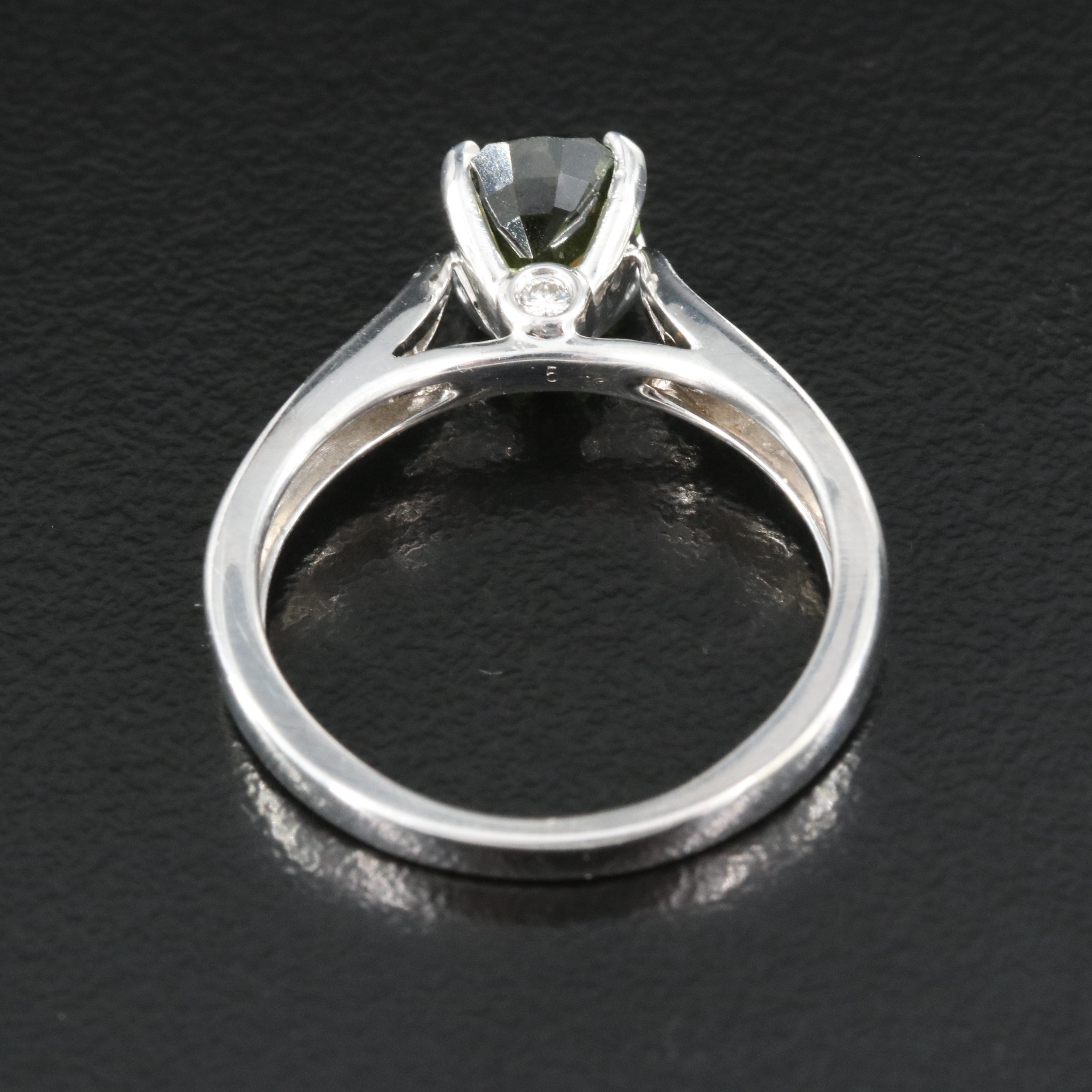 18K 1.46 CT Alexandrite and Diamond Ring with GIA Report