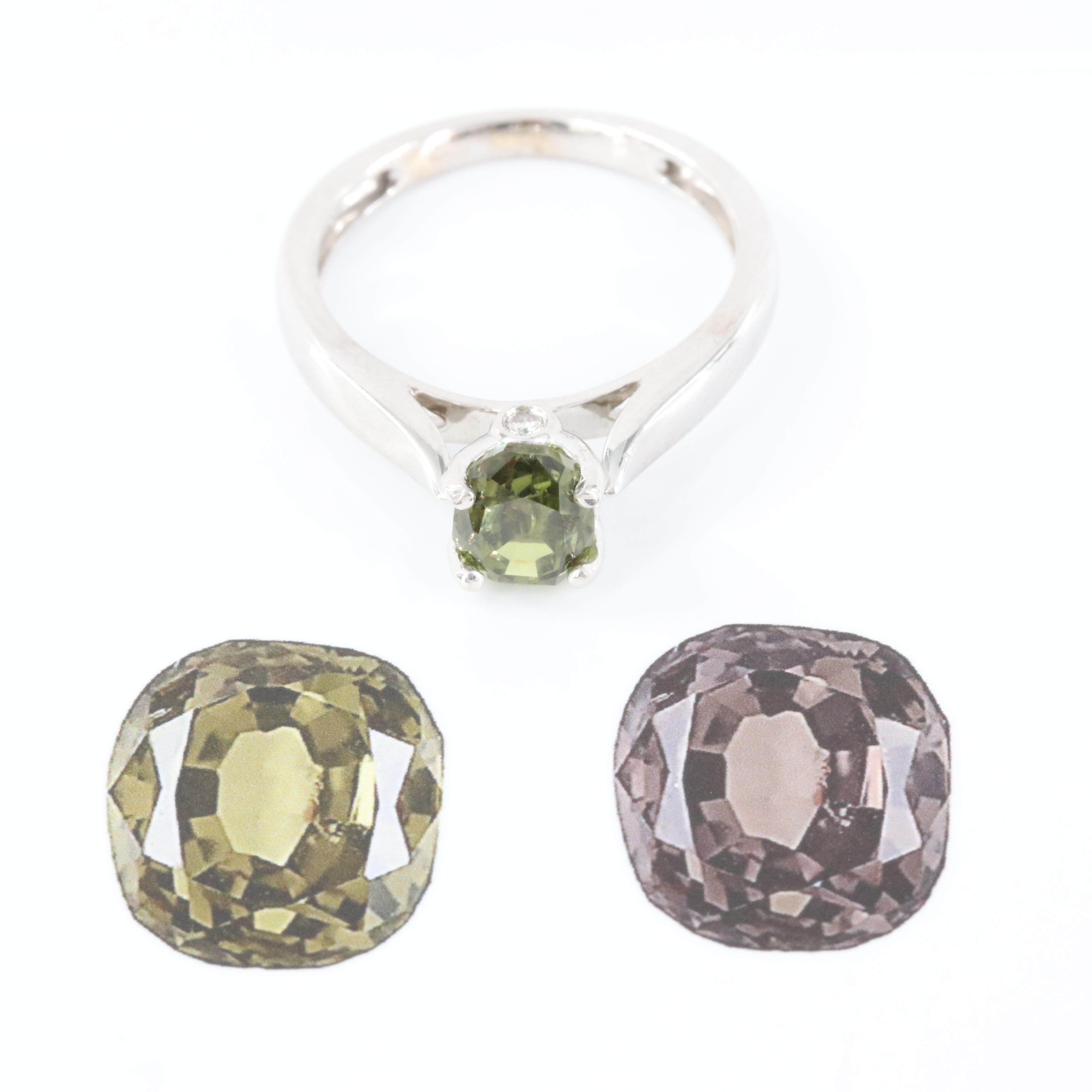 18K 1.46 CT Alexandrite and Diamond Ring with GIA Report