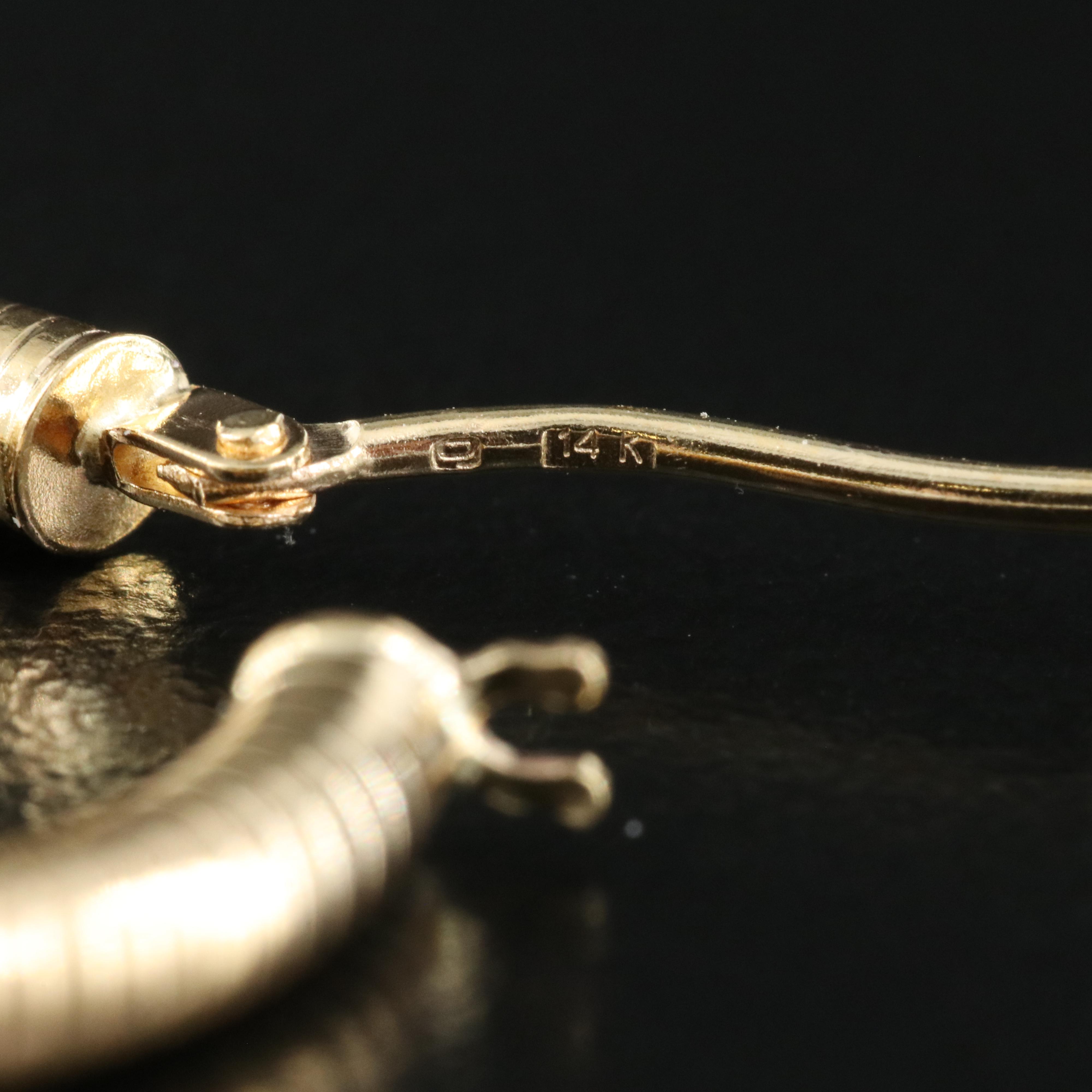 14K Textured Hoop Earrings